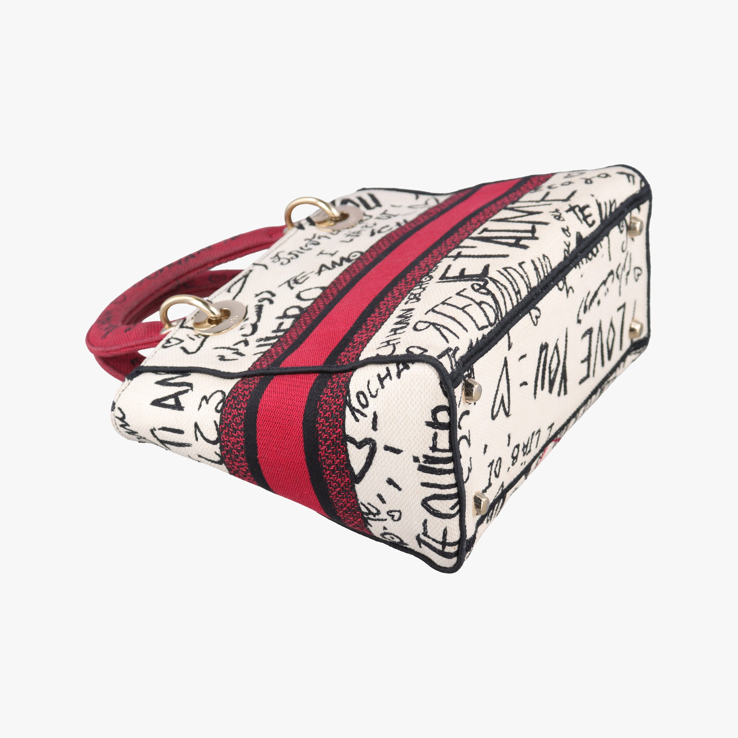 Vintage Christian Dior Lady D-Lite White ×Multicolor Canvas  shoulderbag | stylenewstar