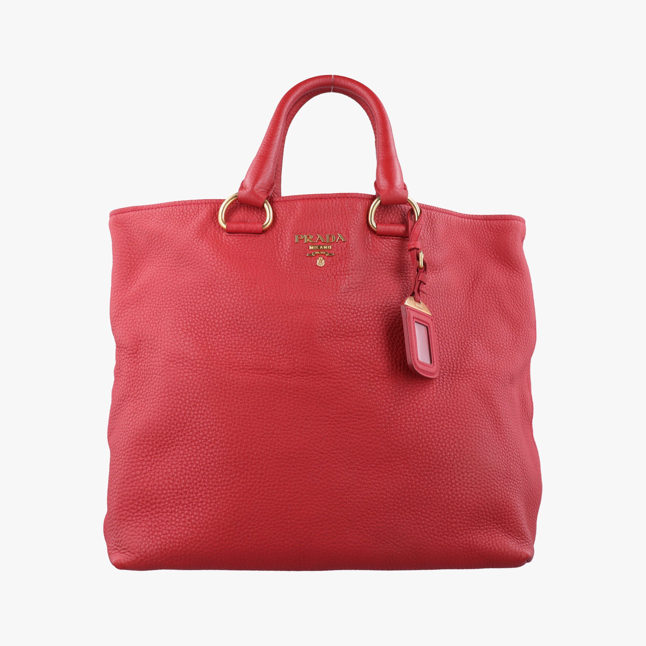 Pre-owned Prada Vitello Phoenix Red Leather BN1713 handbag | stylenewstar