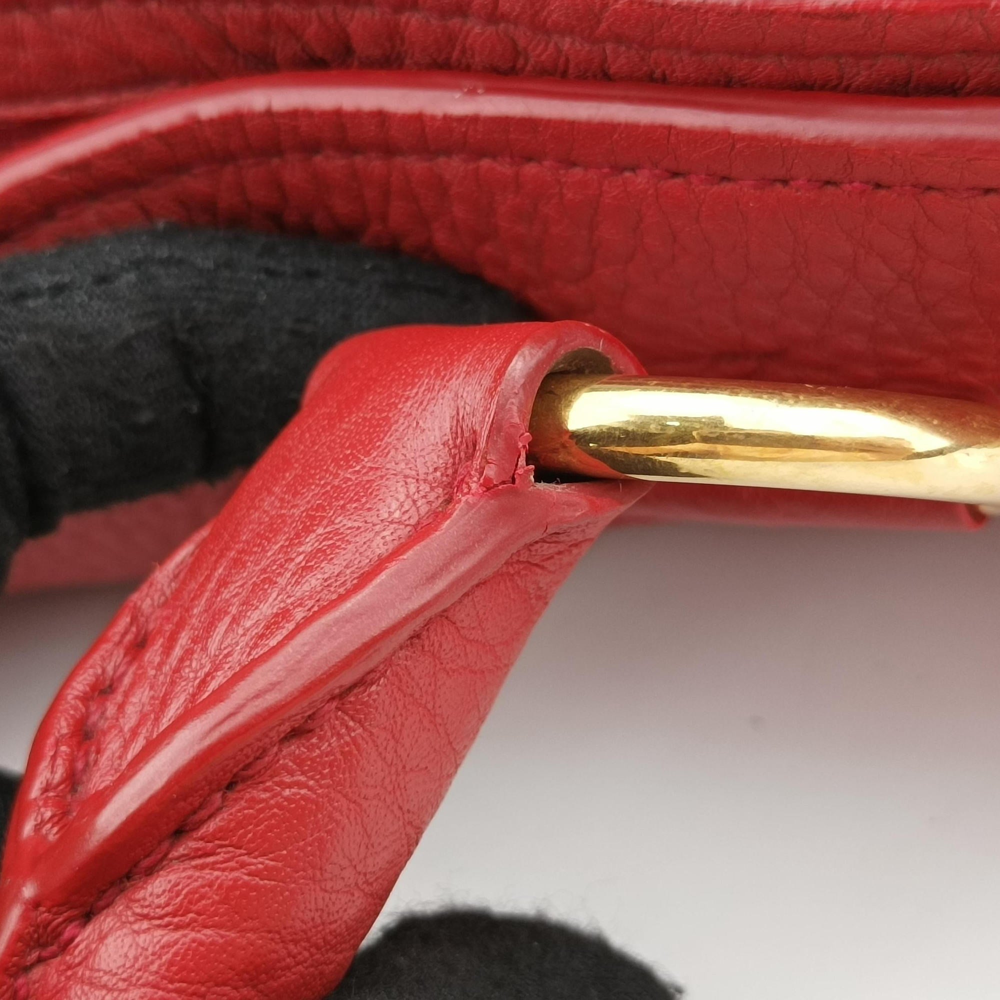 Pre-owned Prada Vitello Phoenix Red Leather BN1713 handbag | stylenewstar