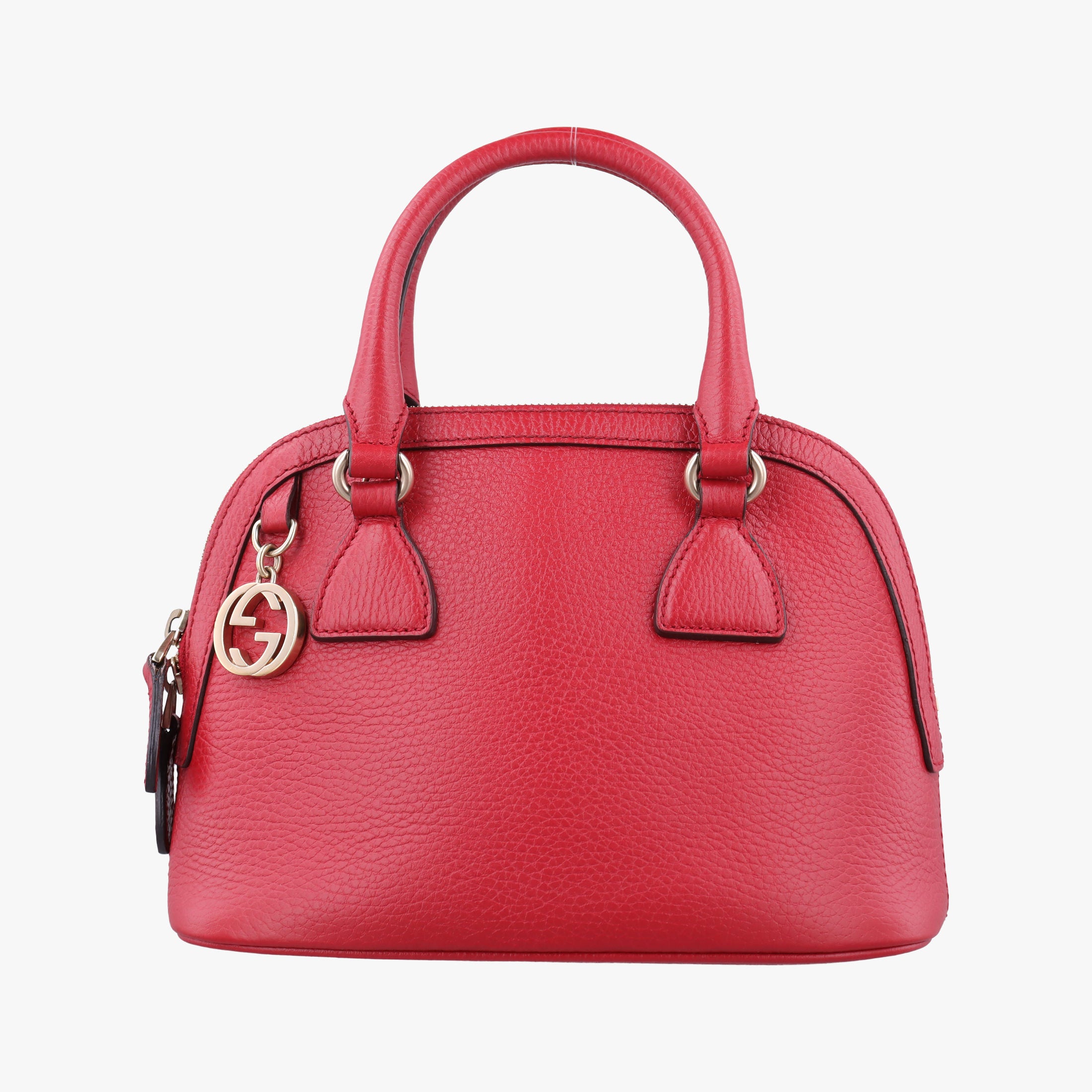 Secondhand Gucci Interlocking G charm Dome Red Leather 449661 handbag | stylenewstar
