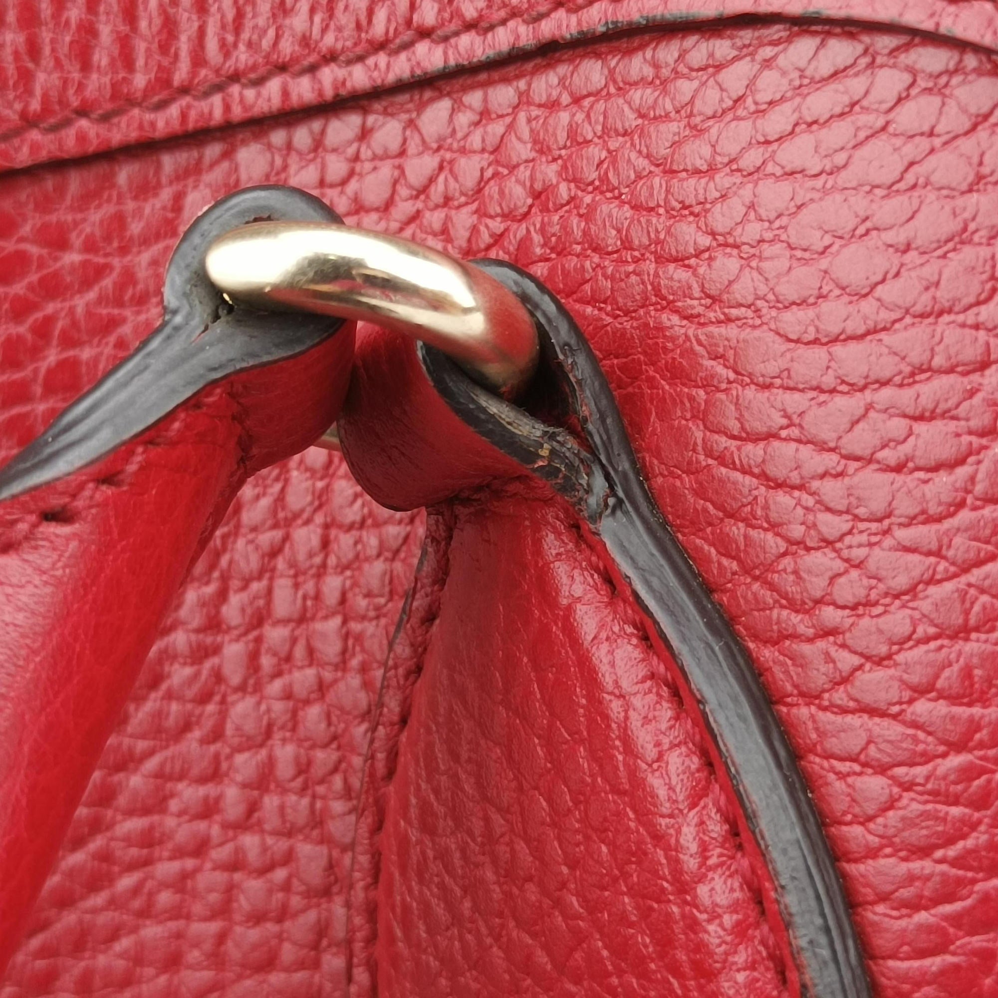 Secondhand Gucci Interlocking G charm Dome Red Leather 449661 handbag | stylenewstar