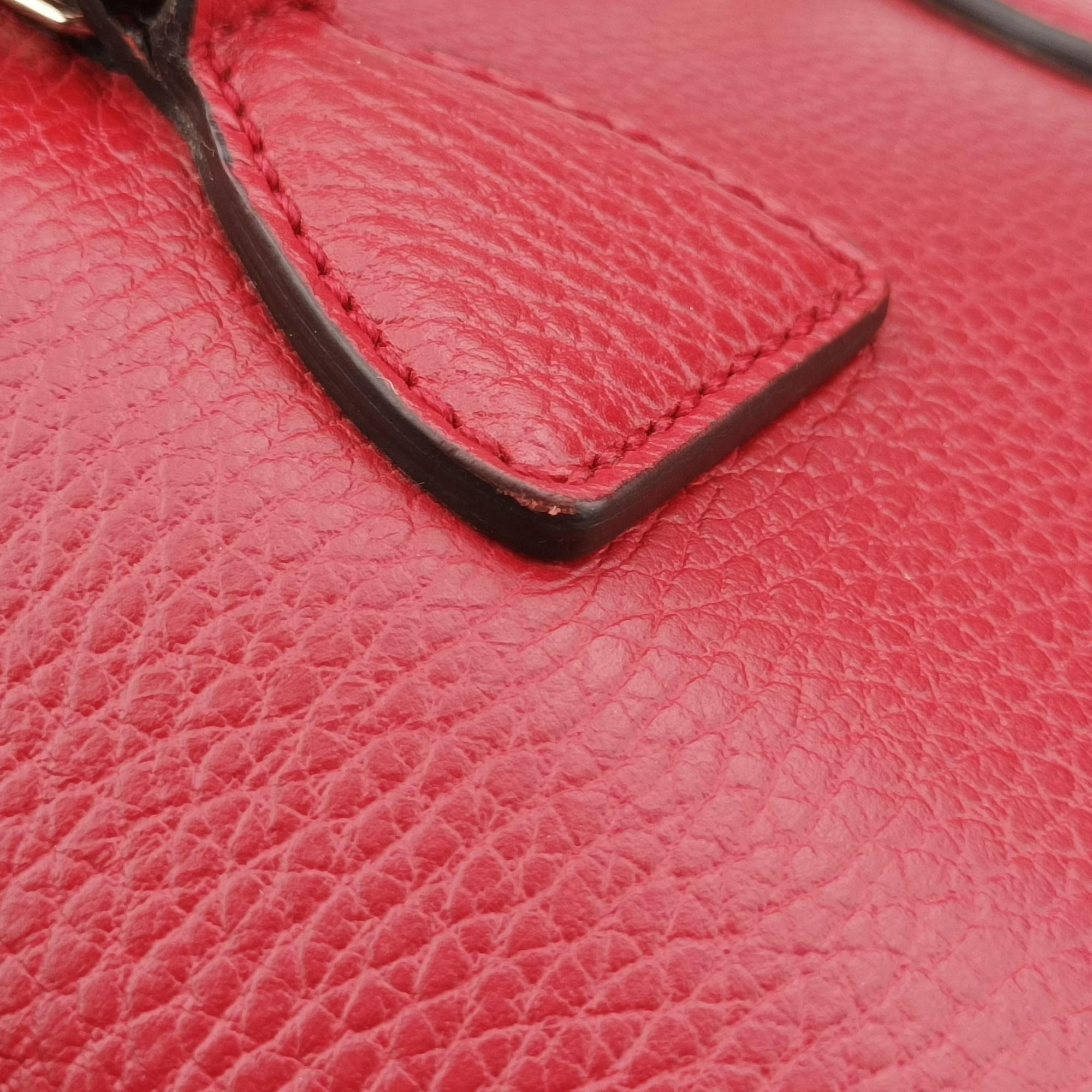 Secondhand Gucci Interlocking G charm Dome Red Leather 449661 handbag | stylenewstar