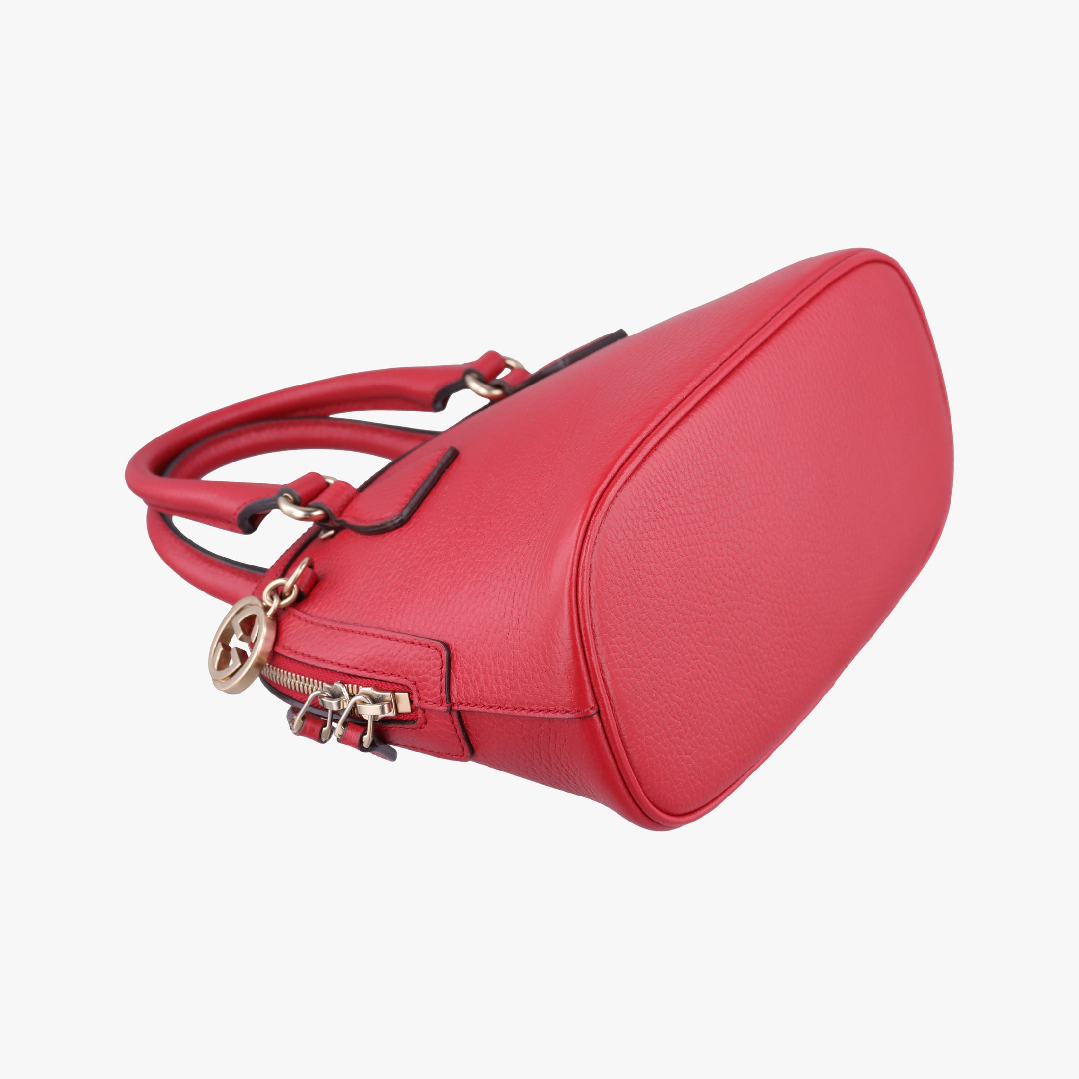 Secondhand Gucci Interlocking G charm Dome Red Leather 449661 handbag | stylenewstar