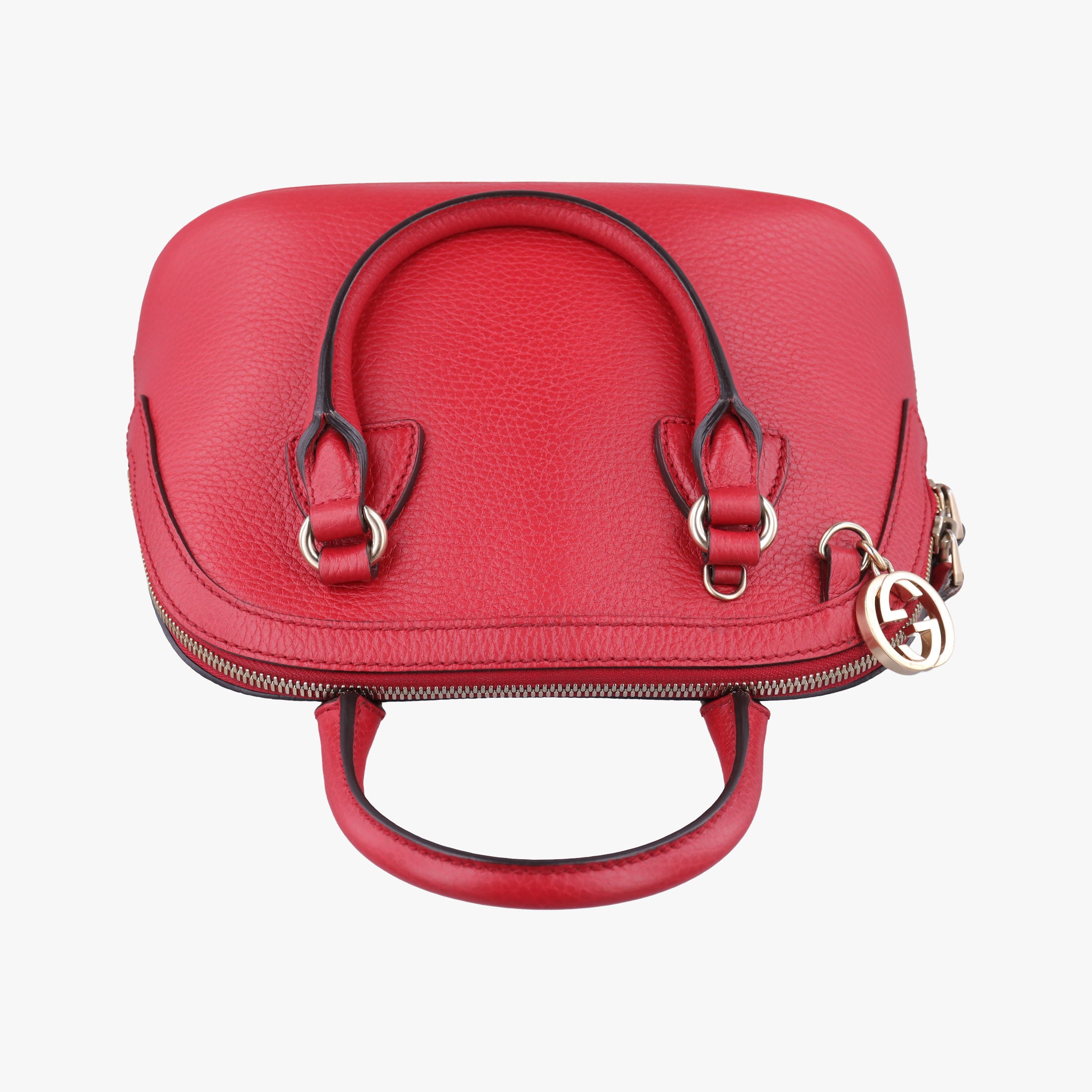 Secondhand Gucci Interlocking G charm Dome Red Leather 449661 handbag | stylenewstar