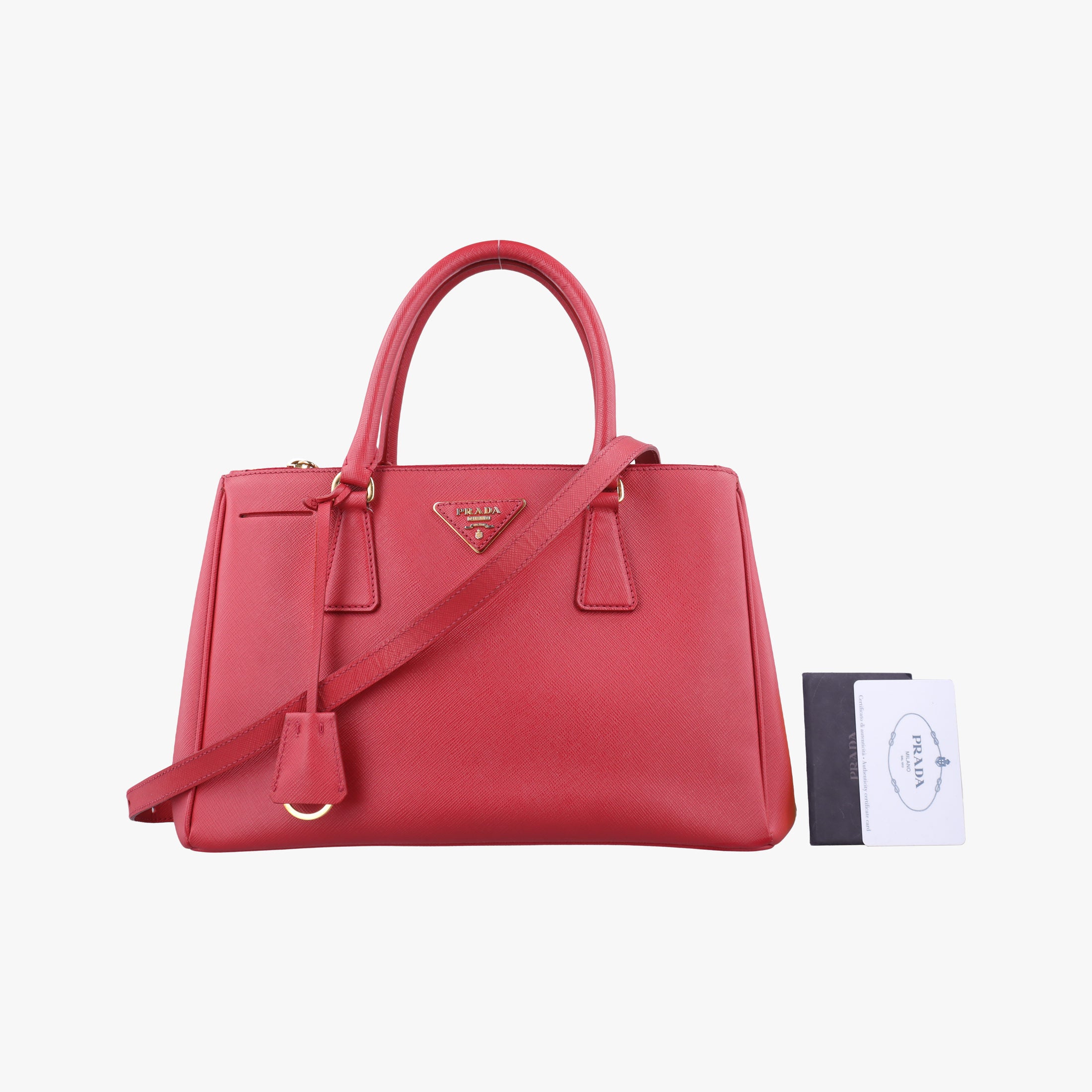 Vintage Prada Galleria Red SAFFIANO Leather BN1786 shoulderbag | stylenewstar