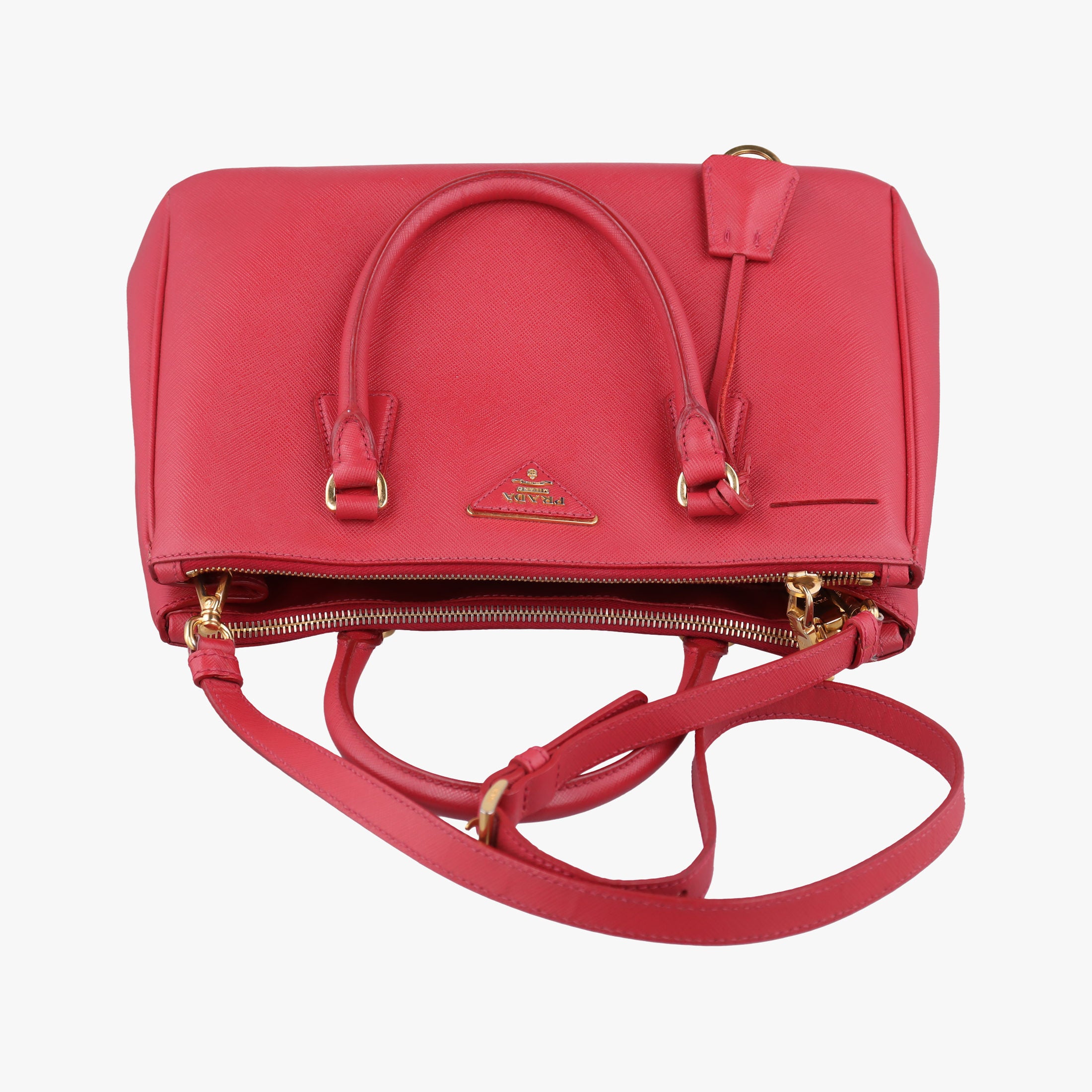 Vintage Prada Galleria Red SAFFIANO Leather BN1786 shoulderbag | stylenewstar