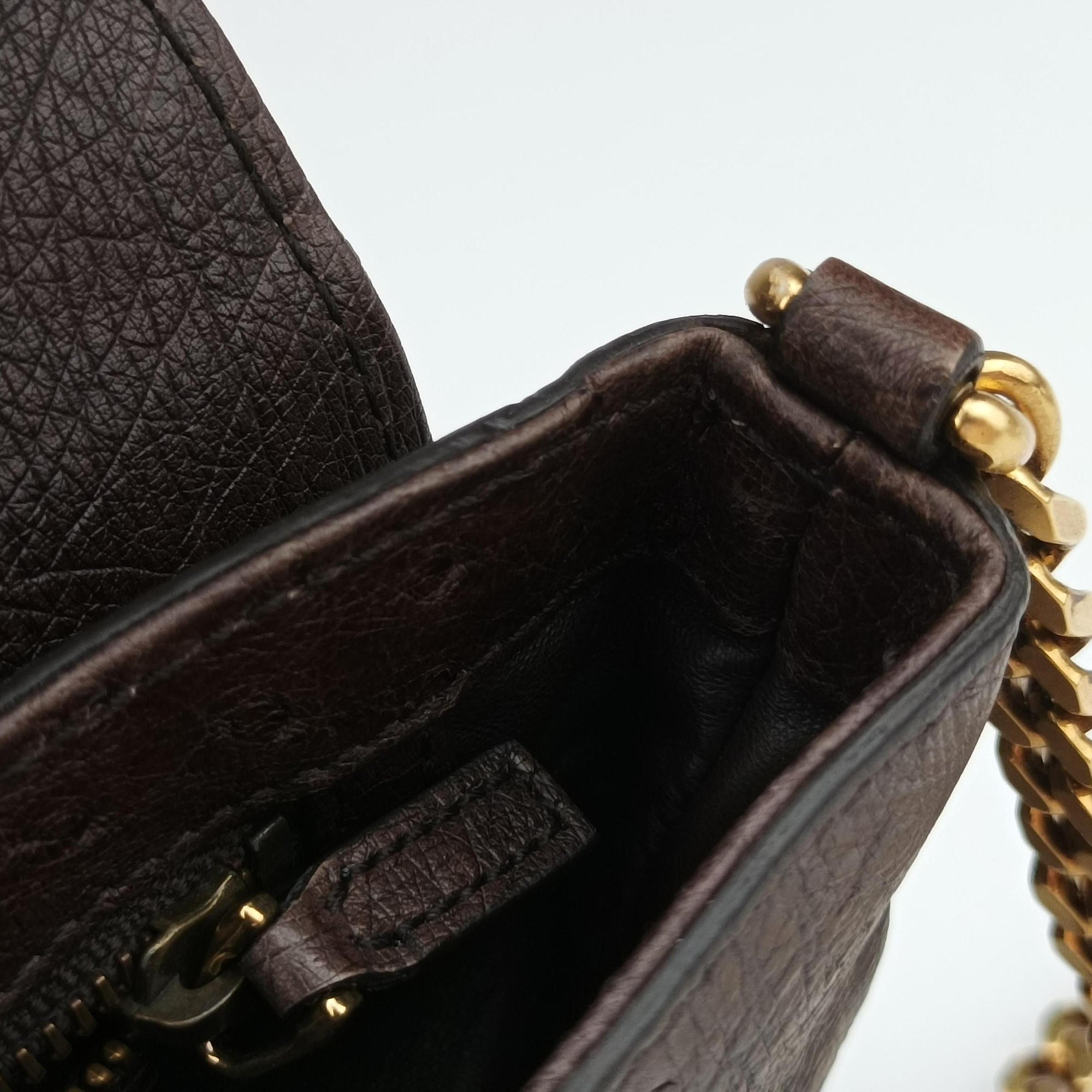 Vintage Gucci 1973 Double G Brown Ostrich Leather 251820 shoulderbag | stylenewstar