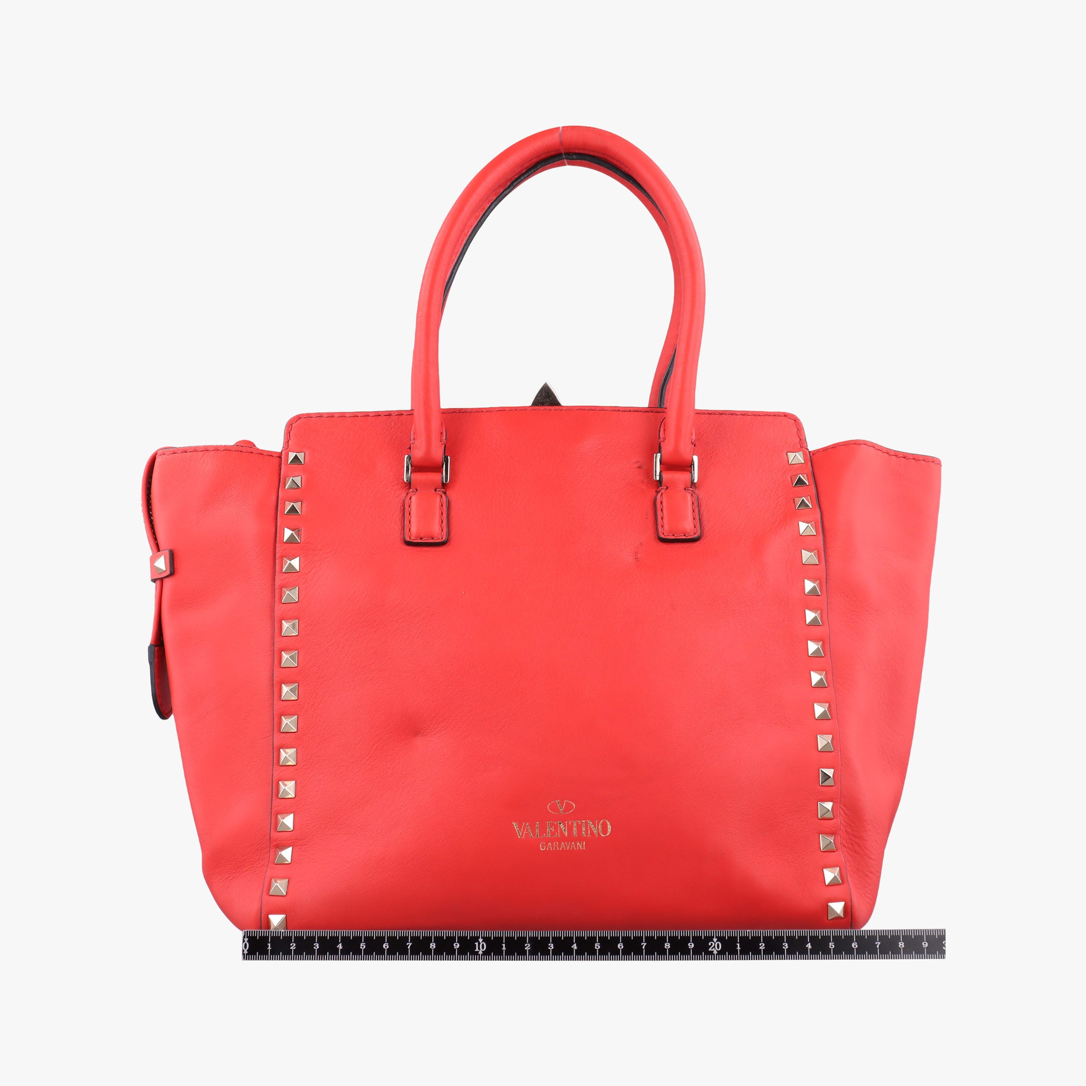 Pre-owned Valentino Rockstud Red Leather  shoulderbag | stylenewstar