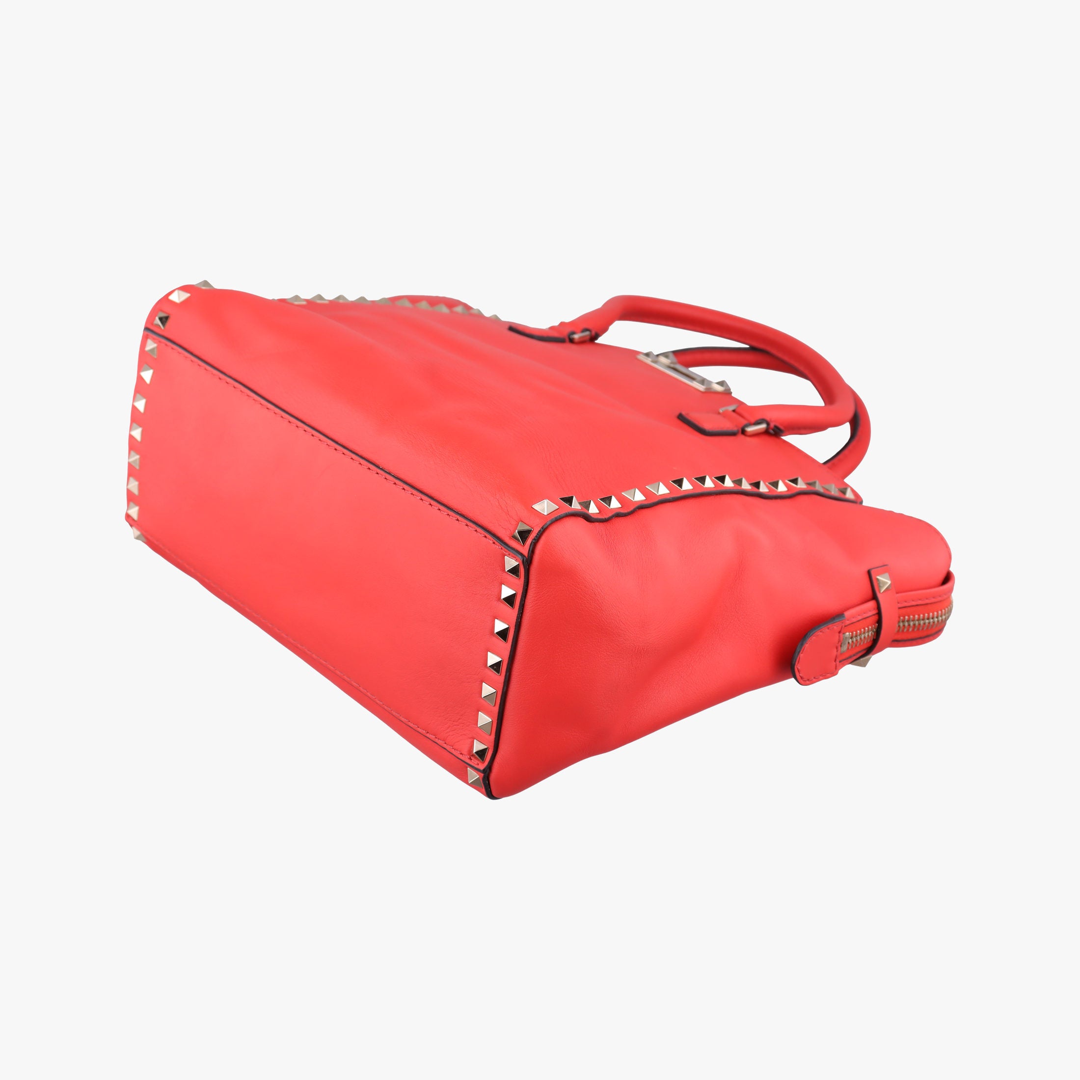 Pre-owned Valentino Rockstud Red Leather  shoulderbag | stylenewstar