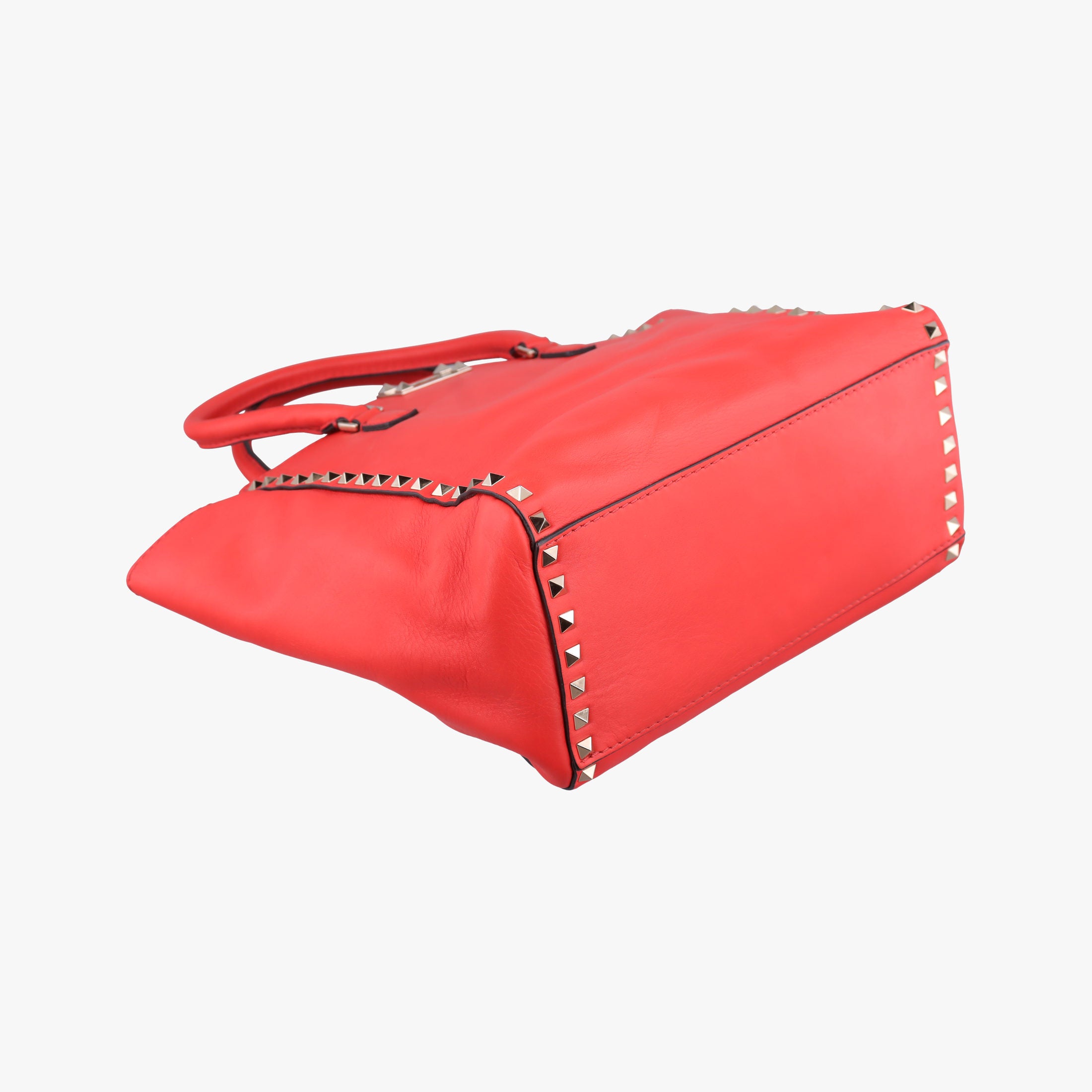 Pre-owned Valentino Rockstud Red Leather  shoulderbag | stylenewstar