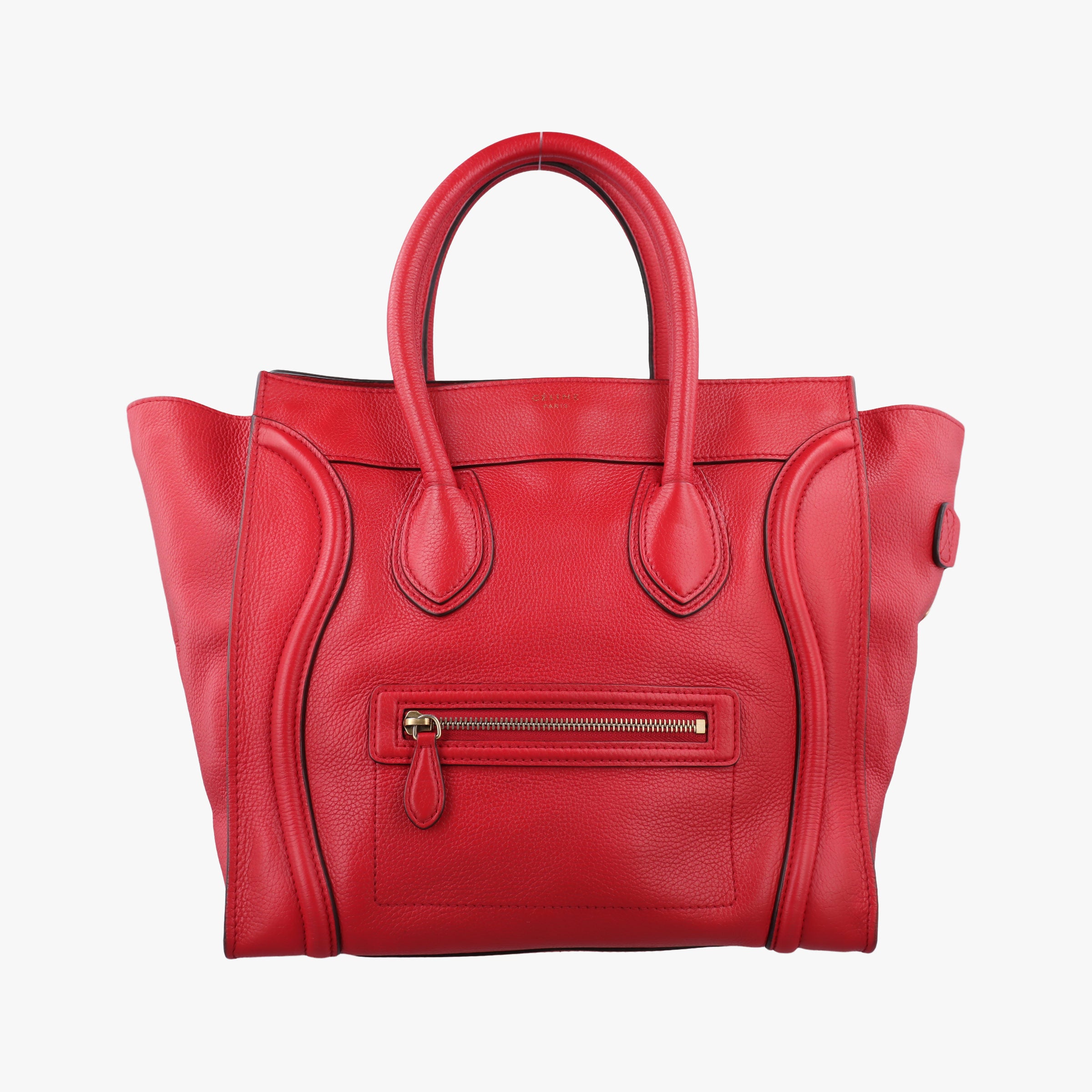 Secondhand Celine Luggage Mini Shopper Red Leather  handbag | stylenewstar