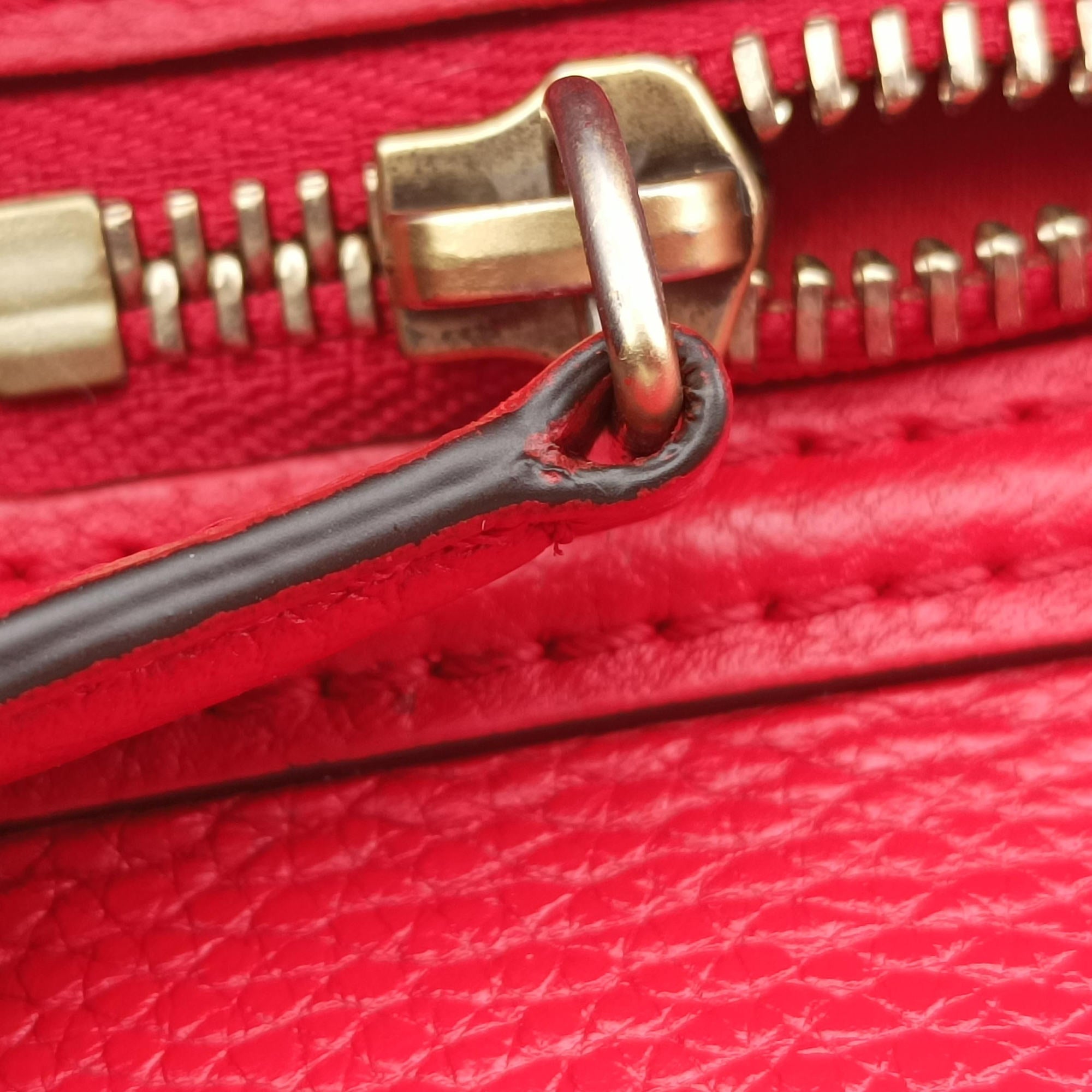 Secondhand Celine Luggage Mini Shopper Red Leather  handbag | stylenewstar