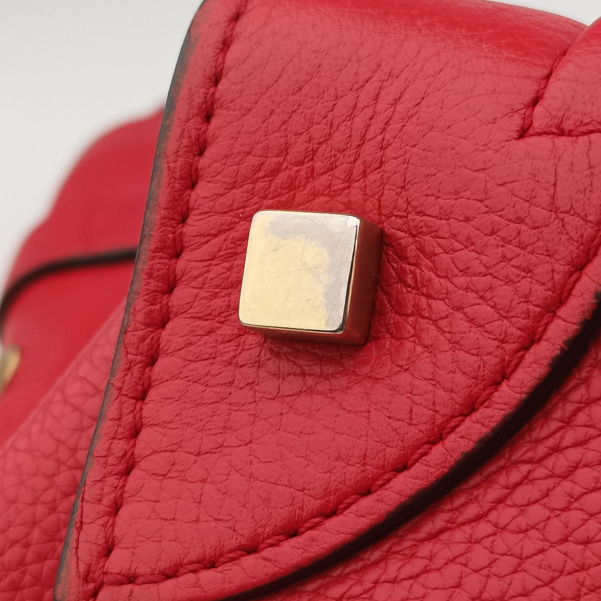 Secondhand Celine Luggage Mini Shopper Red Leather  handbag | stylenewstar