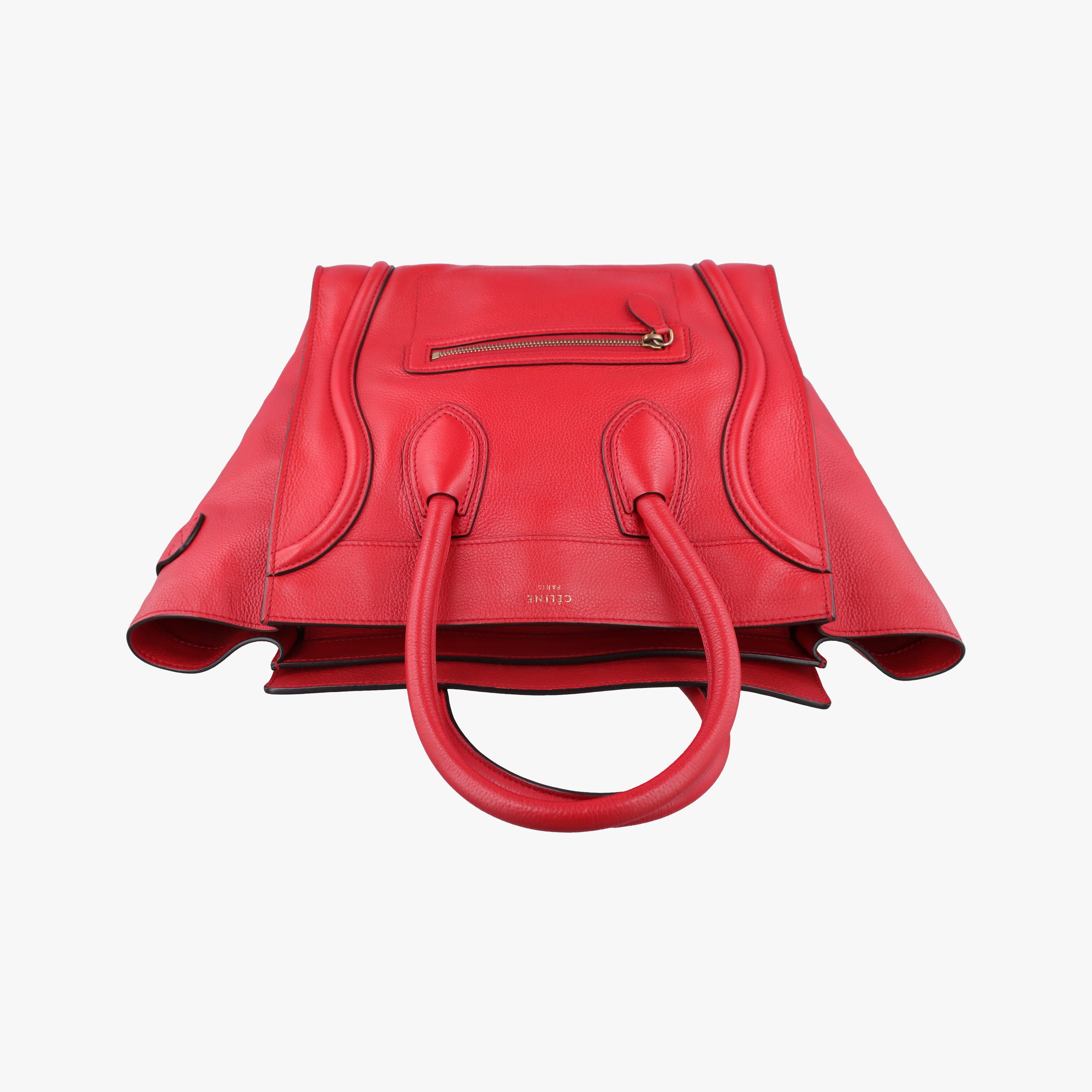Secondhand Celine Luggage Mini Shopper Red Leather  handbag | stylenewstar