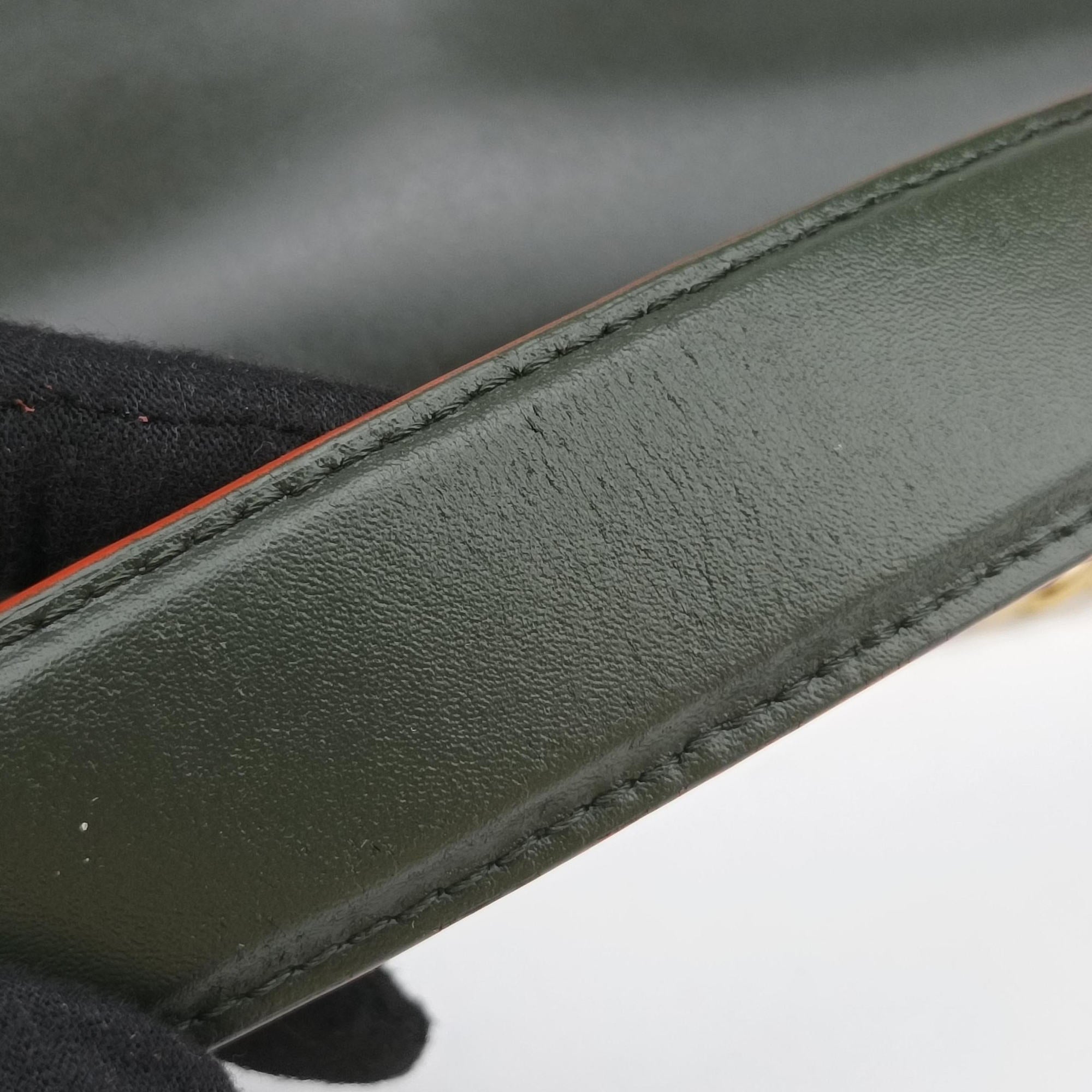 Secondhand Fendi KAN I Green Leather 8BT283 shoulderbag | stylenewstar