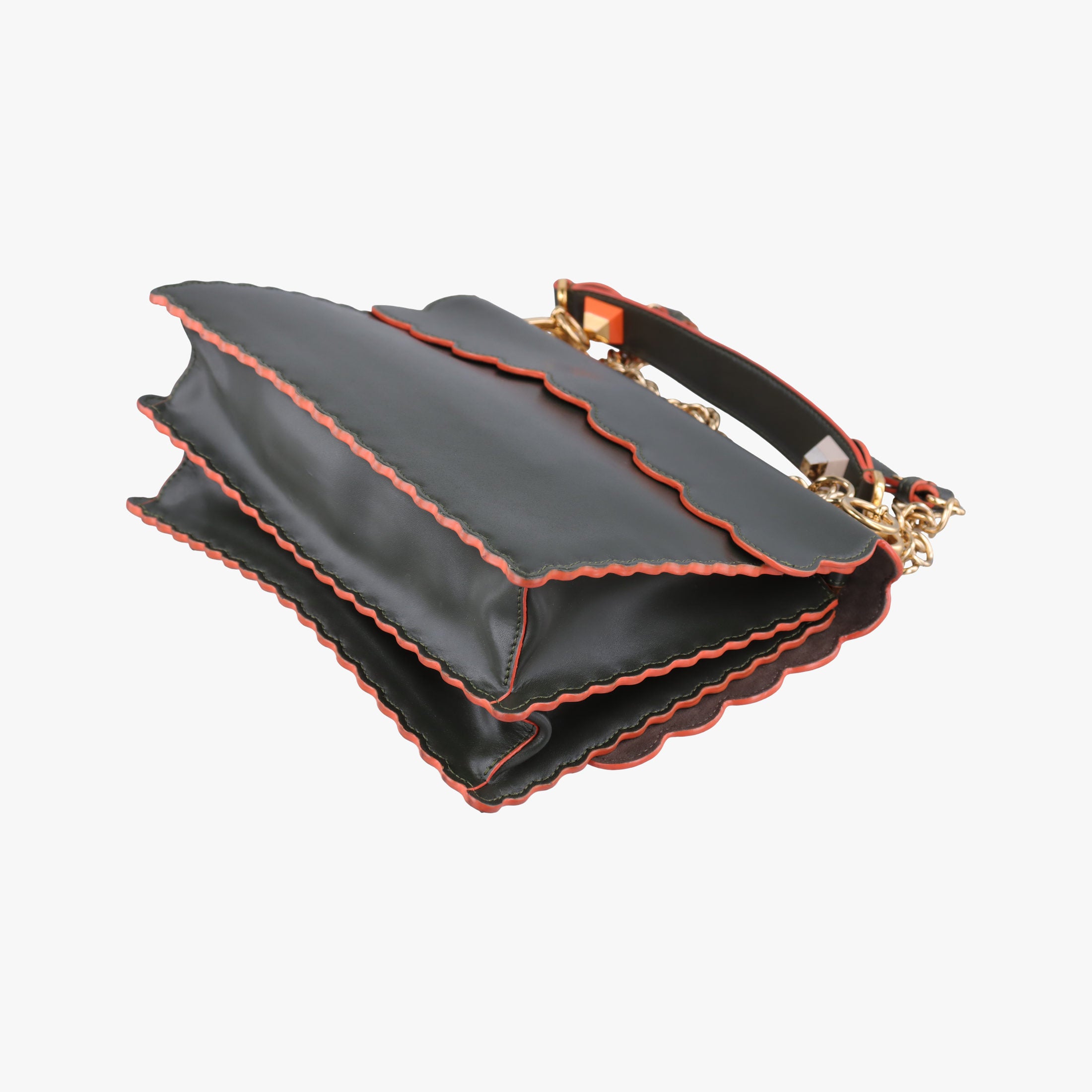 Secondhand Fendi KAN I Green Leather 8BT283 shoulderbag | stylenewstar