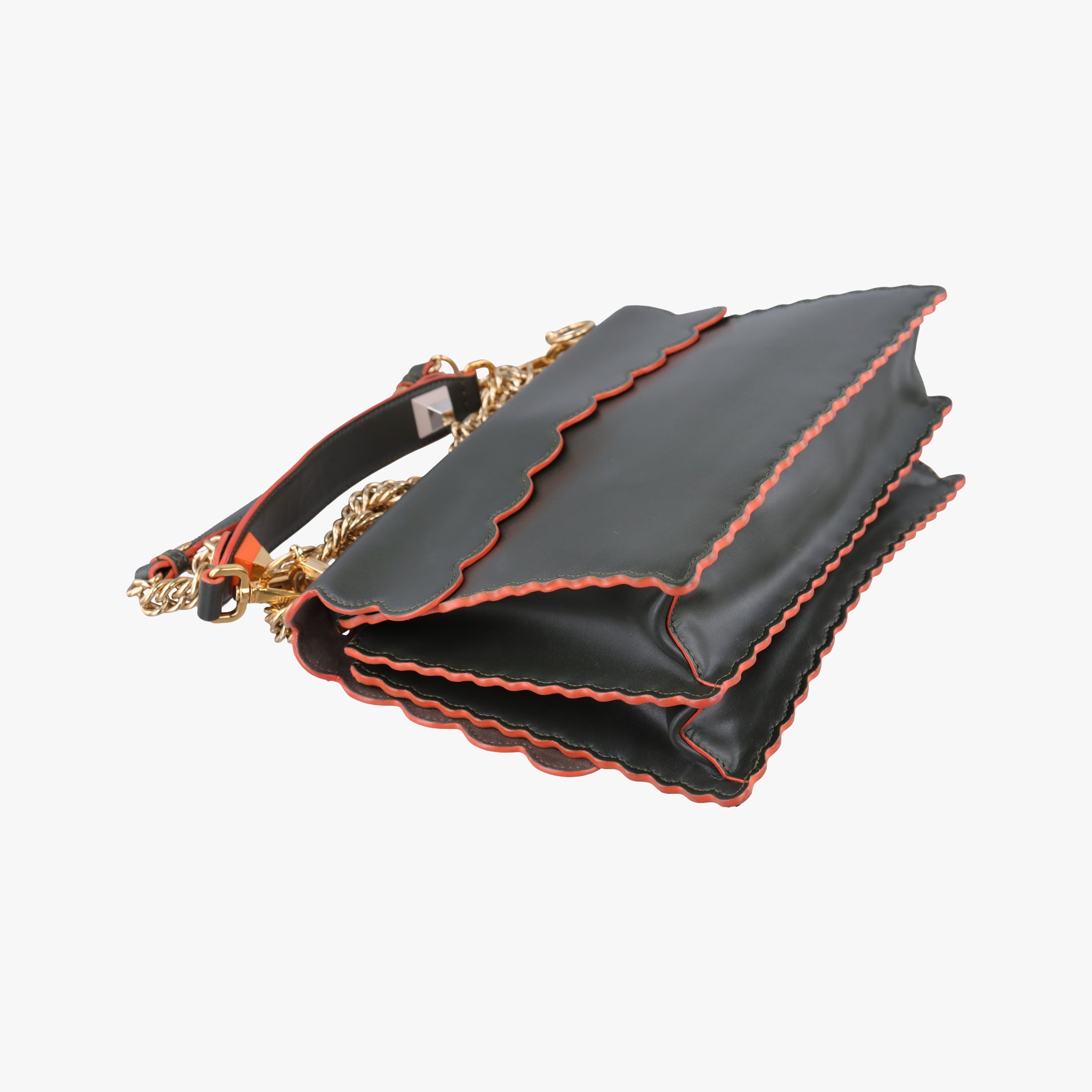 Secondhand Fendi KAN I Green Leather 8BT283 shoulderbag | stylenewstar