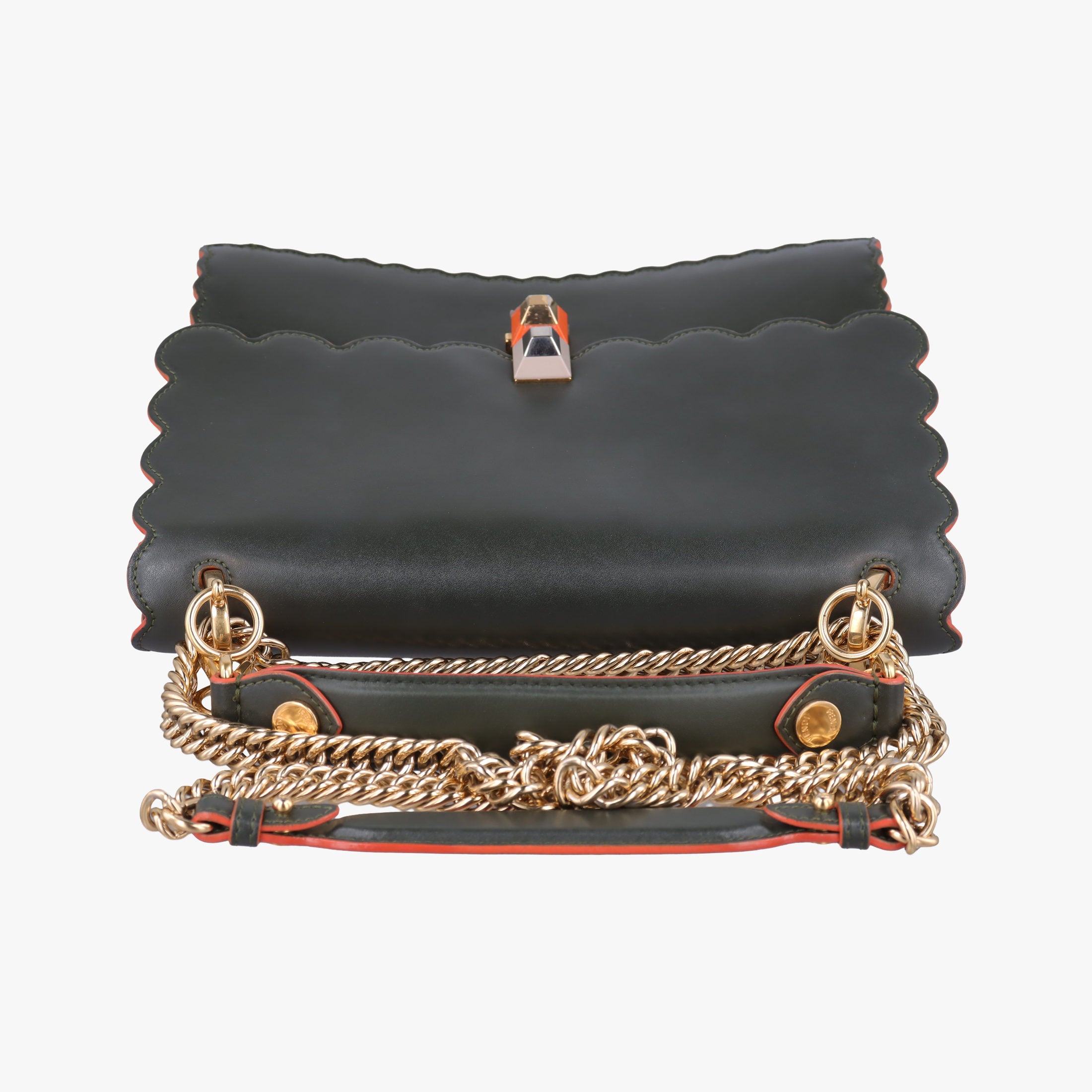Secondhand Fendi KAN I Green Leather 8BT283 shoulderbag | stylenewstar