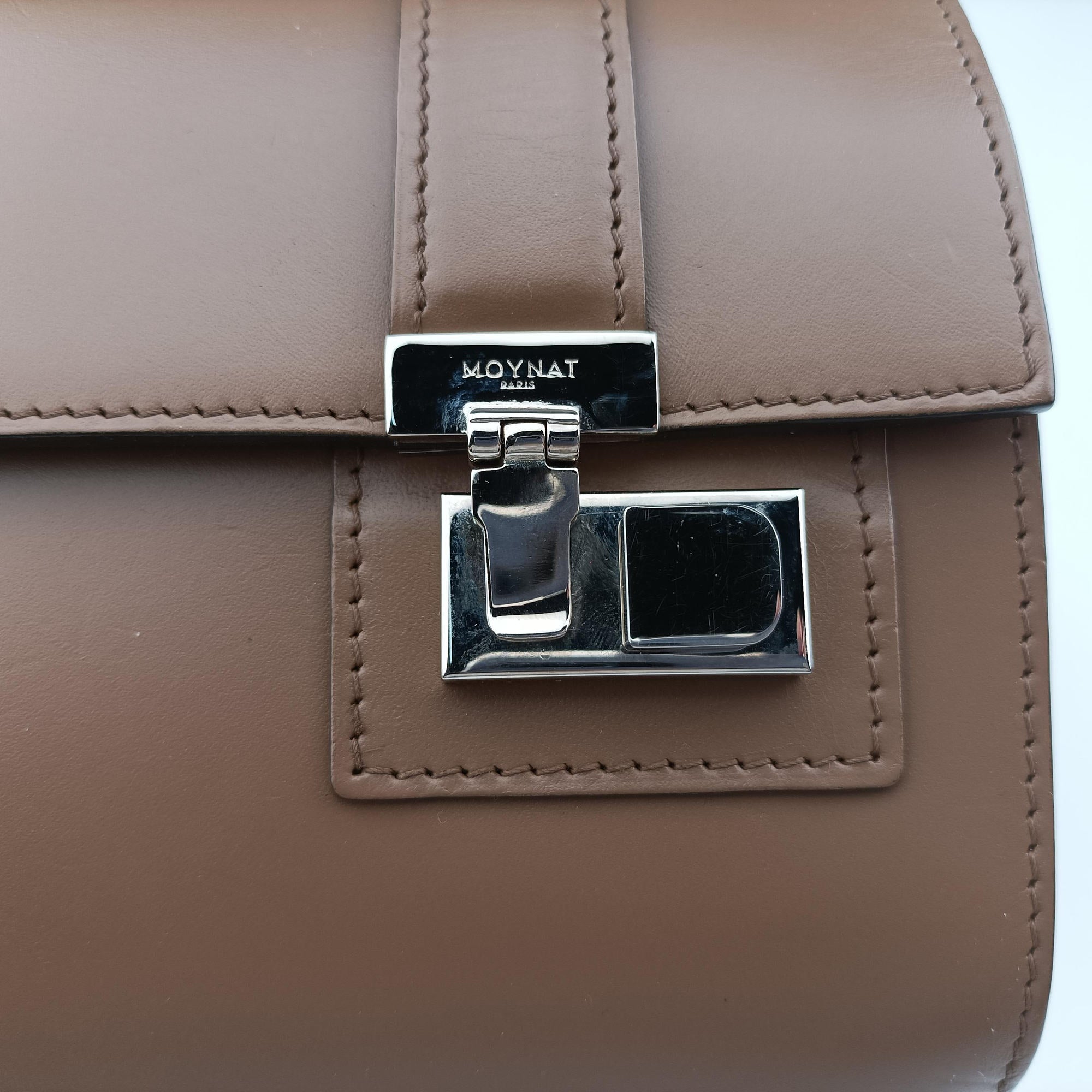 Pre-owned Moynat Cabotin Cognac Calfskin  shoulderbag | stylenewstar