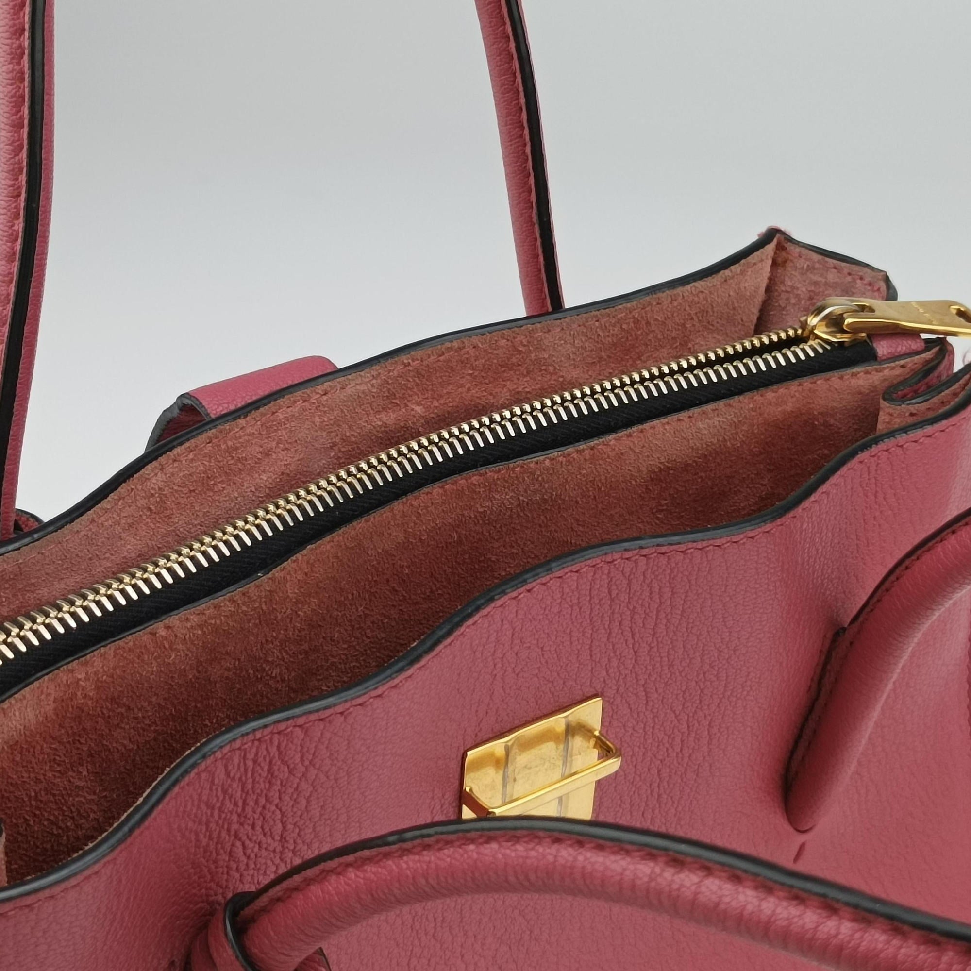 Pre-owned Miu Miu MADRAS Fuchsia Pink Leather 5BA104 shoulderbag | stylenewstar
