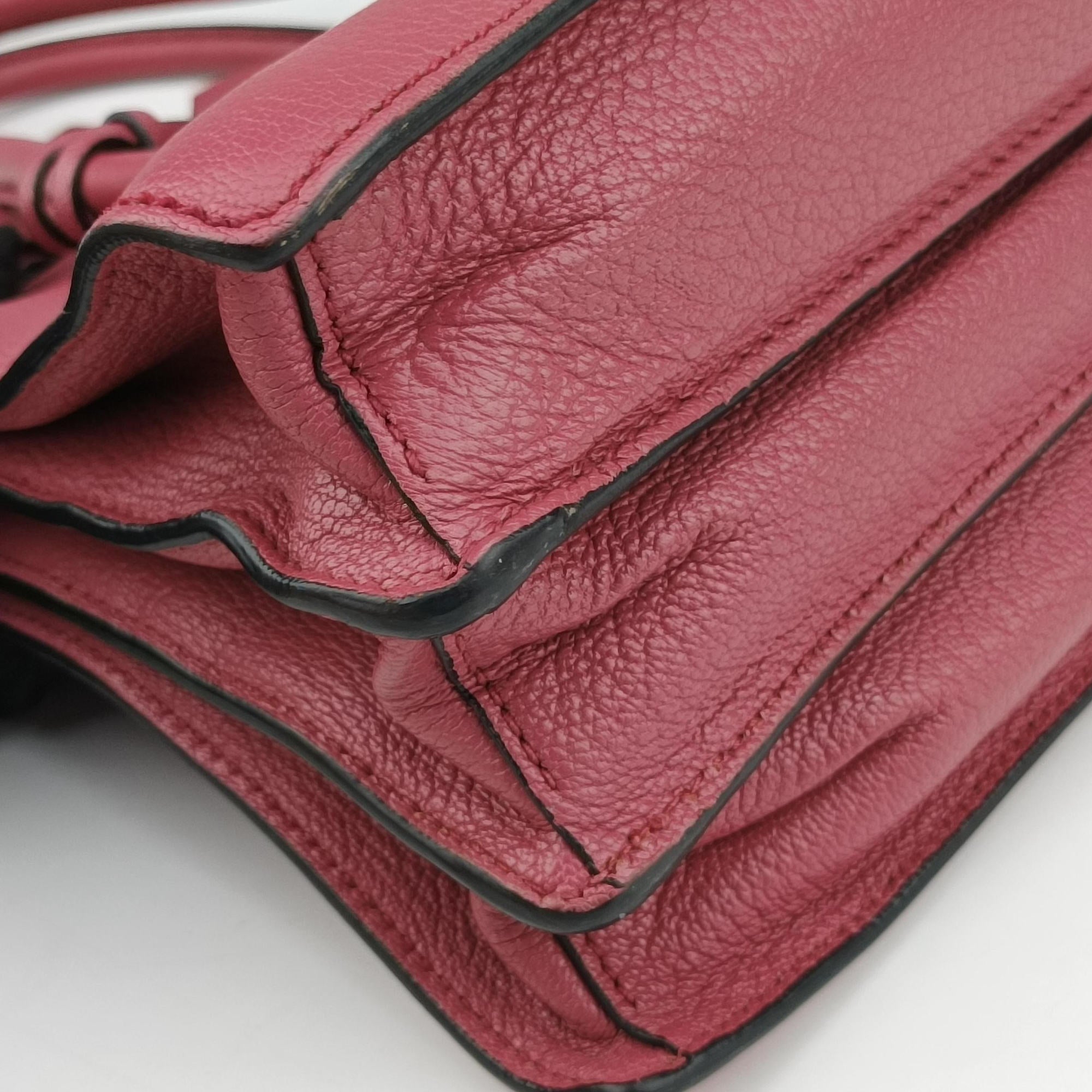 Pre-owned Miu Miu MADRAS Fuchsia Pink Leather 5BA104 shoulderbag | stylenewstar