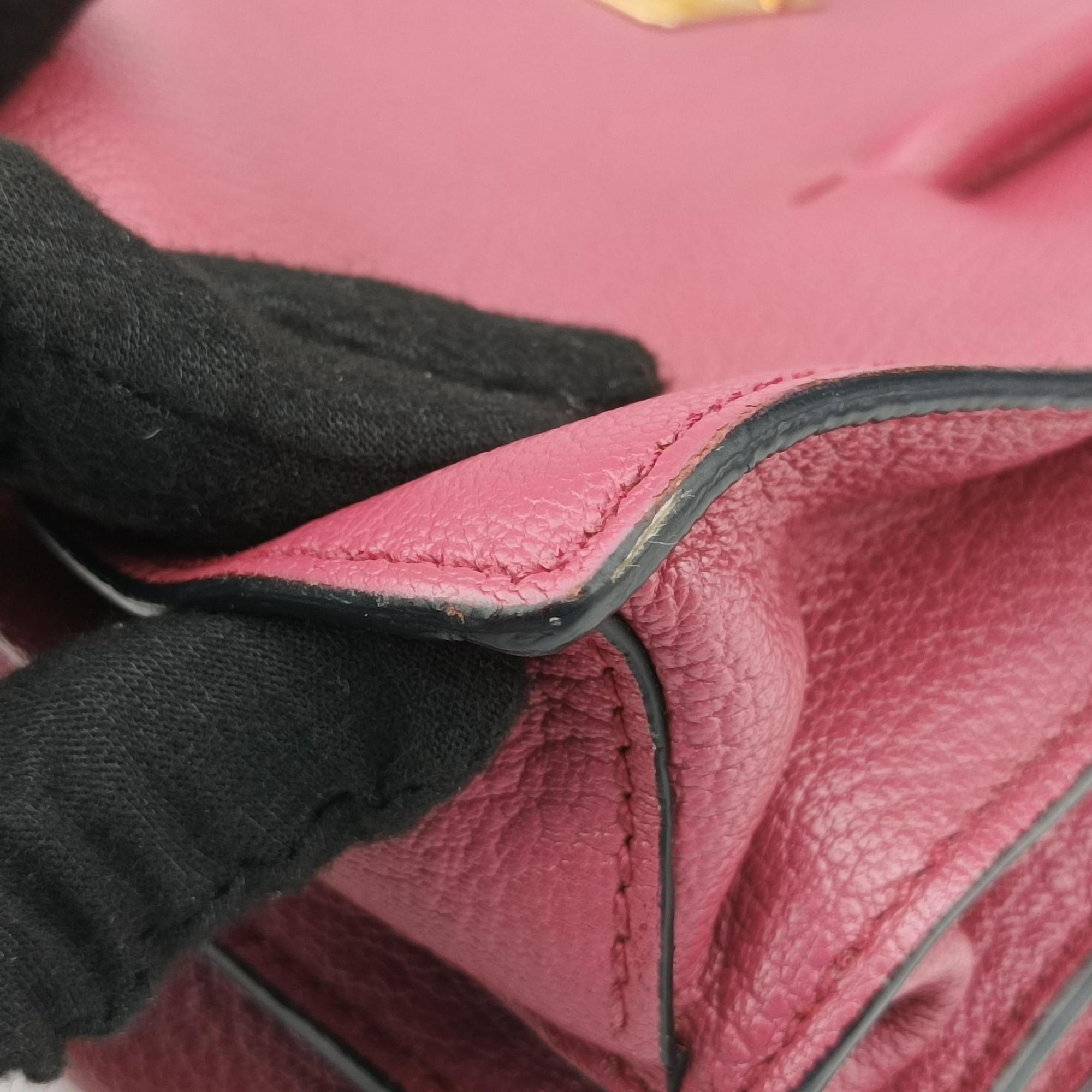 Pre-owned Miu Miu MADRAS Fuchsia Pink Leather 5BA104 shoulderbag | stylenewstar
