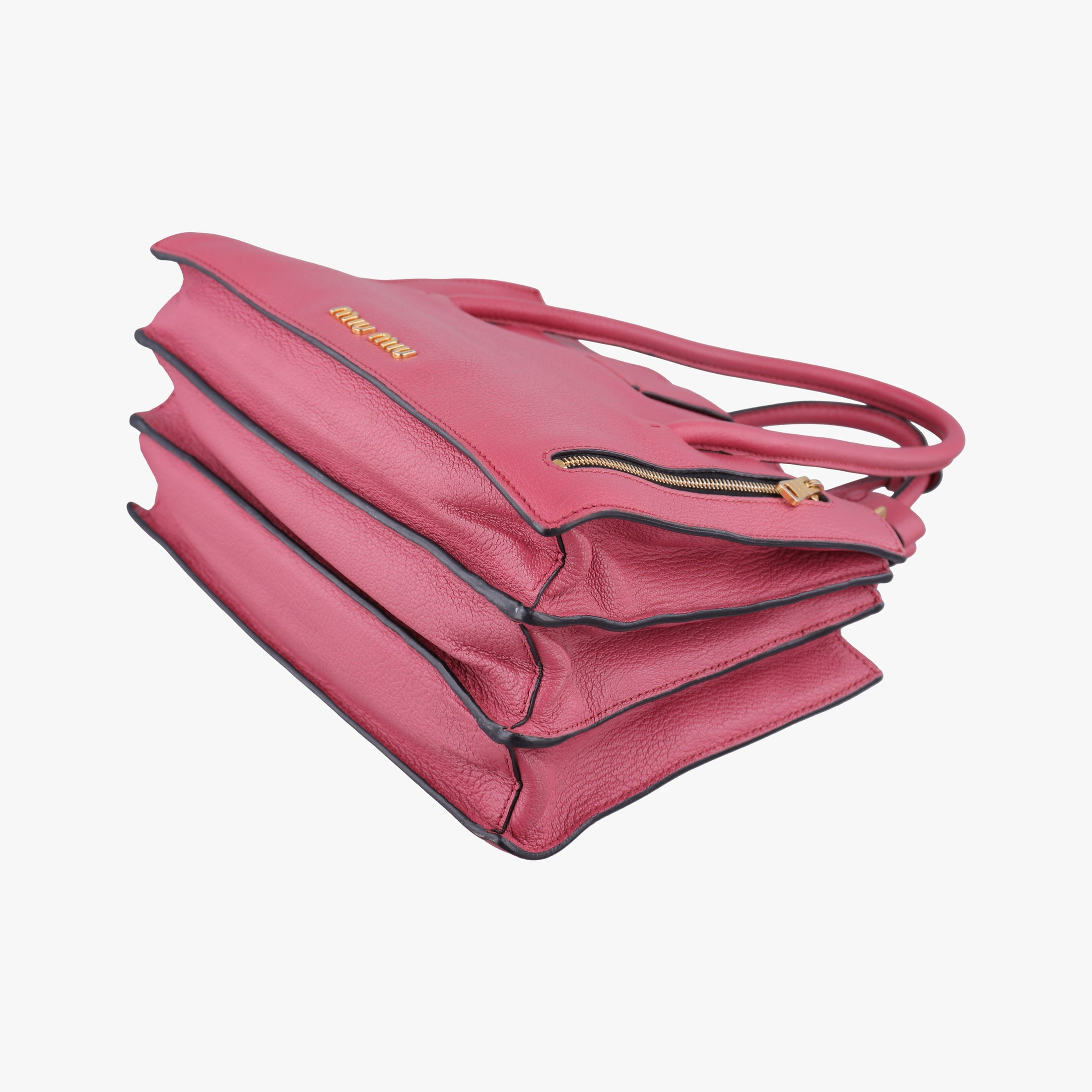 Pre-owned Miu Miu MADRAS Fuchsia Pink Leather 5BA104 shoulderbag | stylenewstar