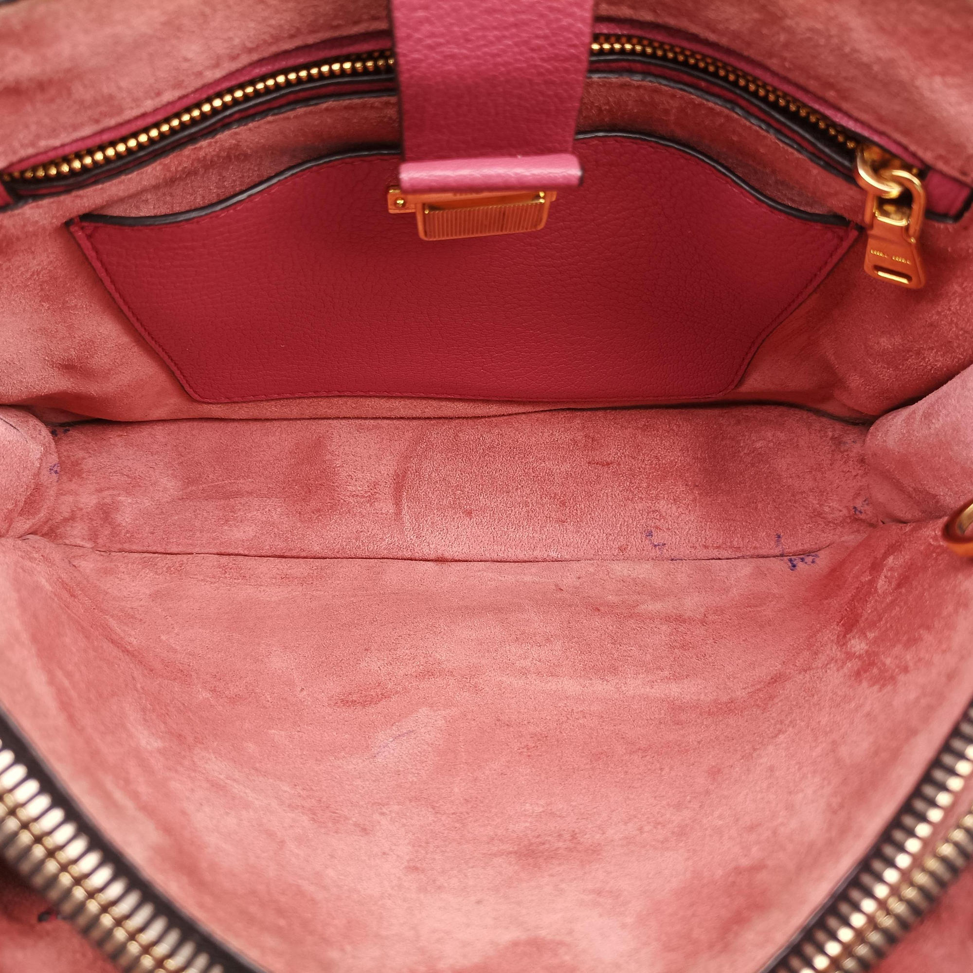 Pre-owned Miu Miu MADRAS Fuchsia Pink Leather 5BA104 shoulderbag | stylenewstar