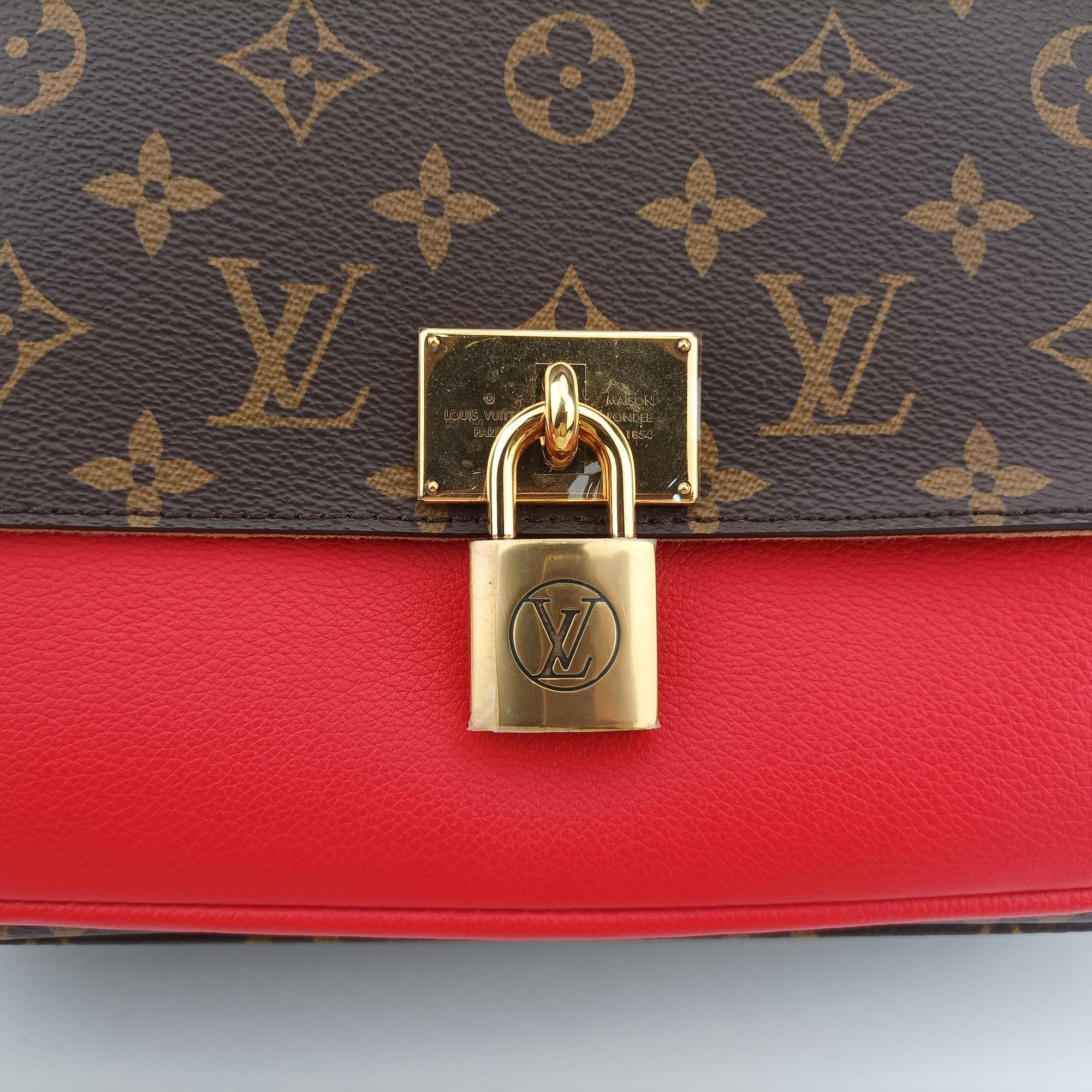 Pre-owned Louis Vuitton MARIGNAN Brown×COQUELICOT Monogram Canvas×calf leather M44286 shoulderbag | stylenewstar