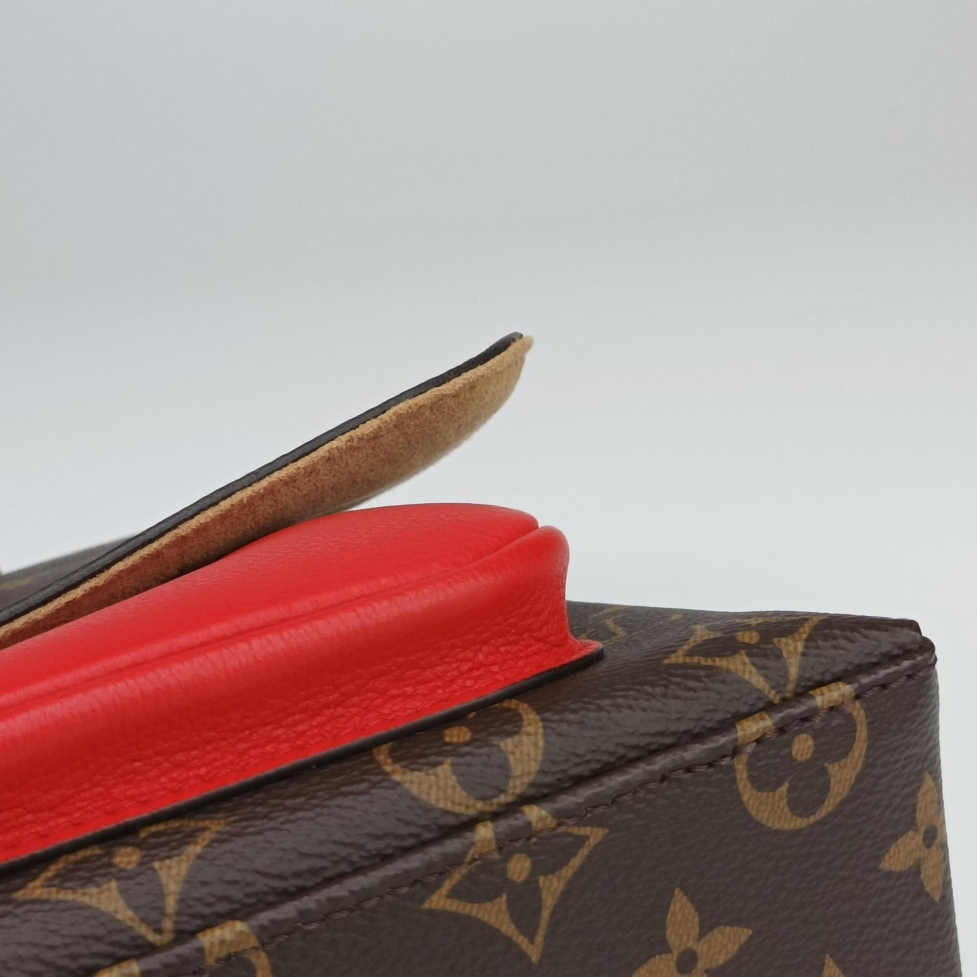 Pre-owned Louis Vuitton MARIGNAN Brown×COQUELICOT Monogram Canvas×calf leather M44286 shoulderbag | stylenewstar