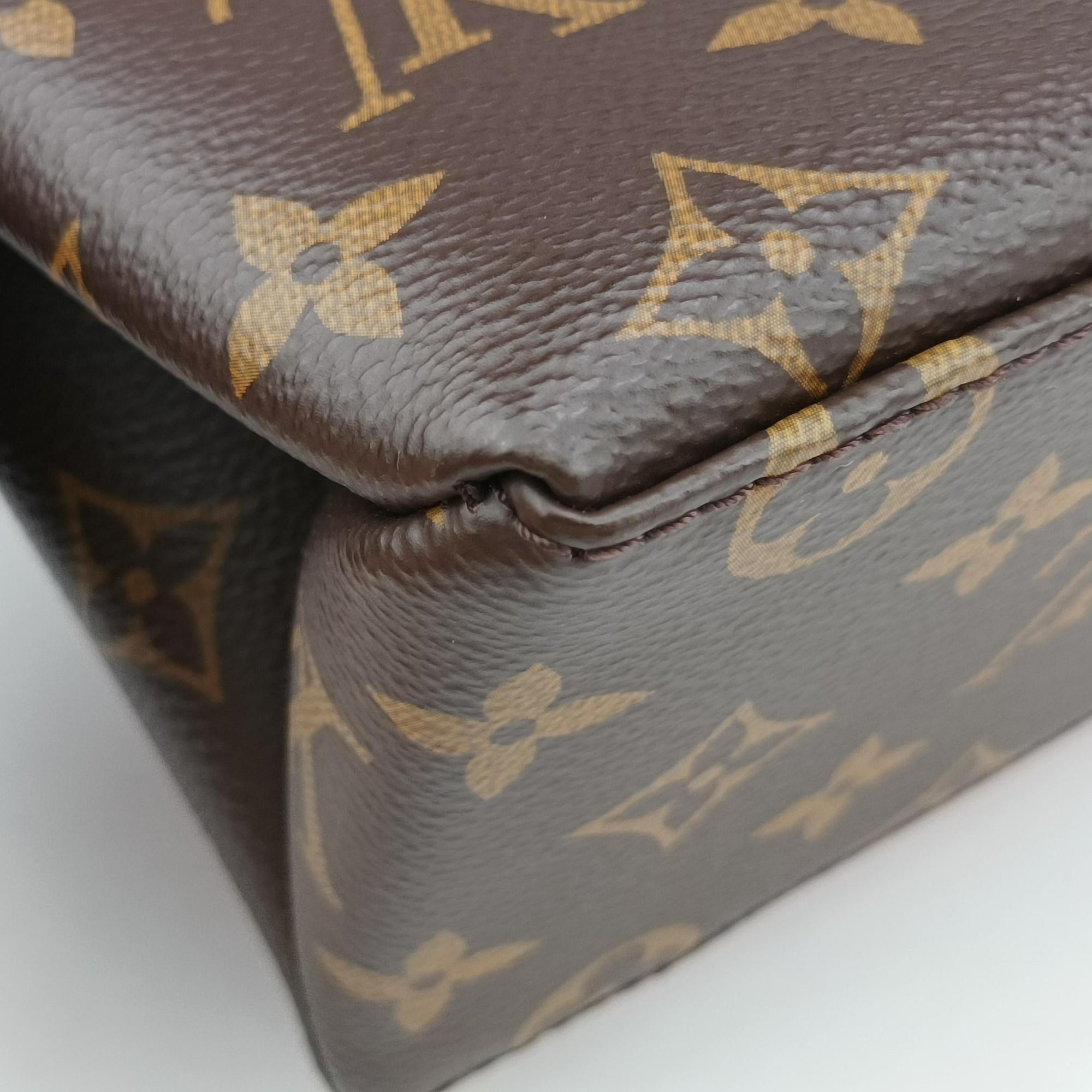 Pre-owned Louis Vuitton MARIGNAN Brown×COQUELICOT Monogram Canvas×calf leather M44286 shoulderbag | stylenewstar