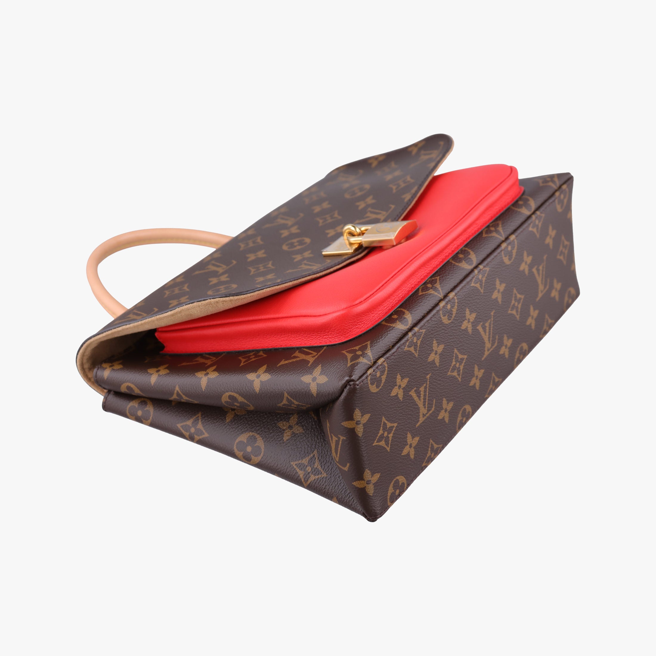 Pre-owned Louis Vuitton MARIGNAN Brown×COQUELICOT Monogram Canvas×calf leather M44286 shoulderbag | stylenewstar