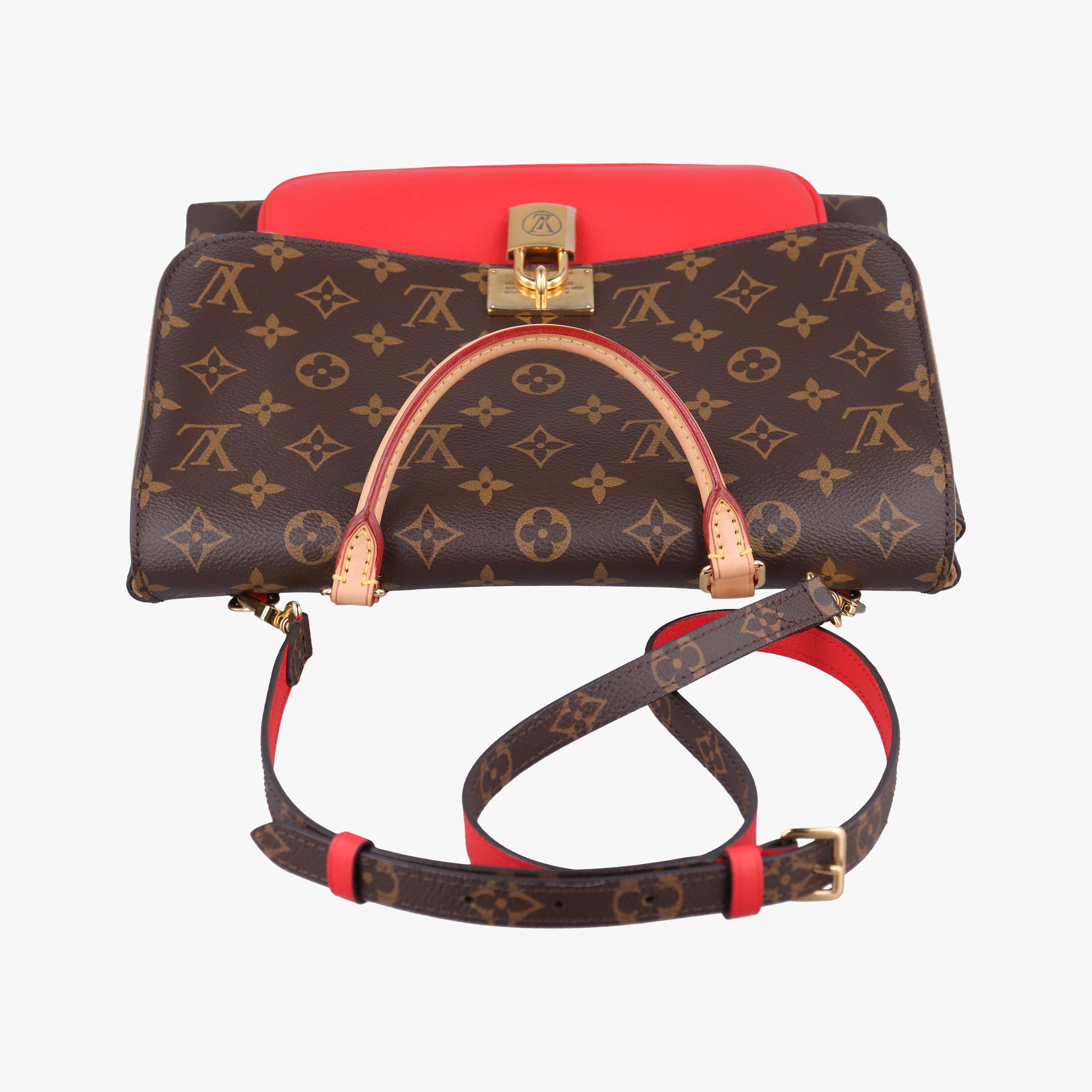Pre-owned Louis Vuitton MARIGNAN Brown×COQUELICOT Monogram Canvas×calf leather M44286 shoulderbag | stylenewstar