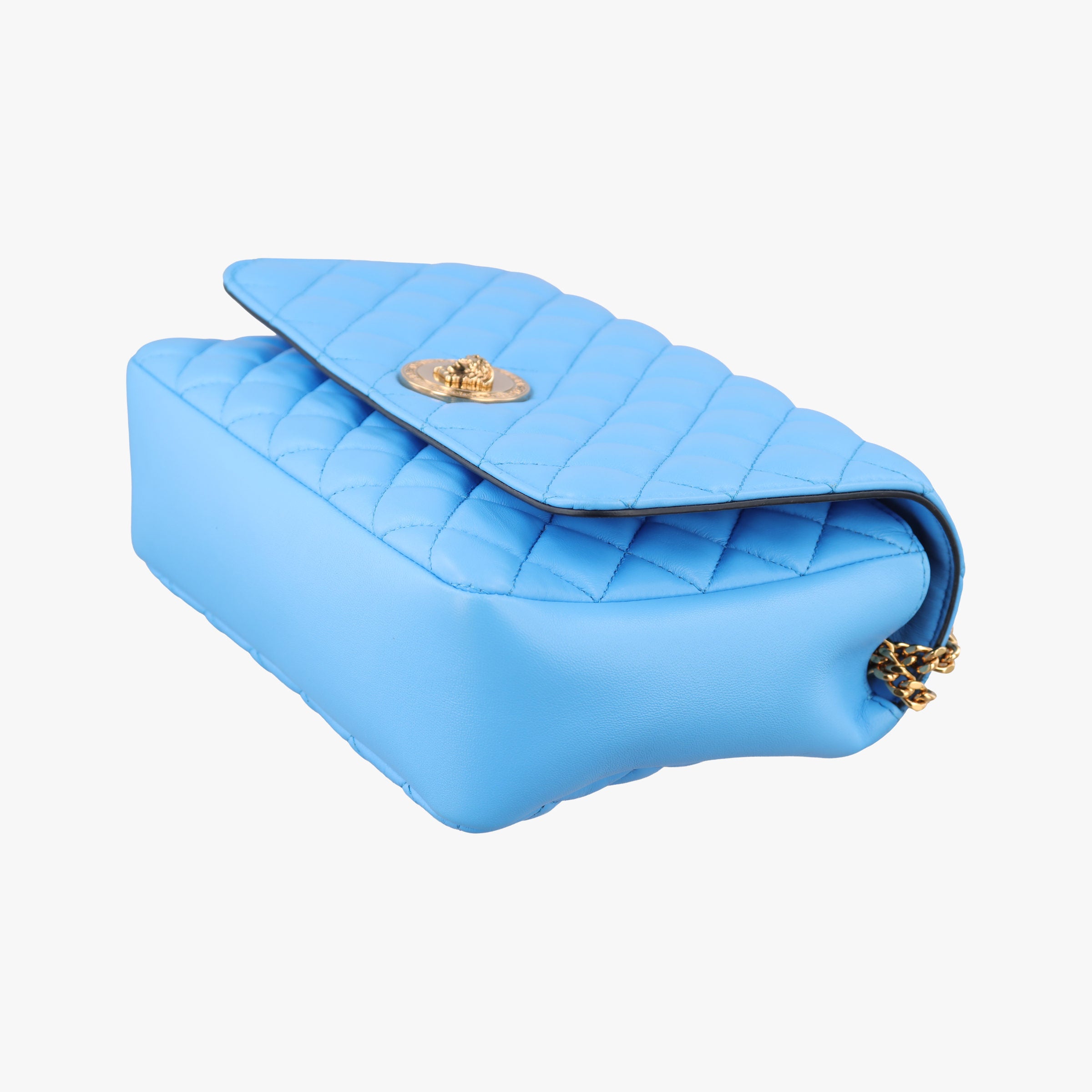 Pre-owned VERSACE Medusa Blue Leather  shoulderbag | stylenewstar
