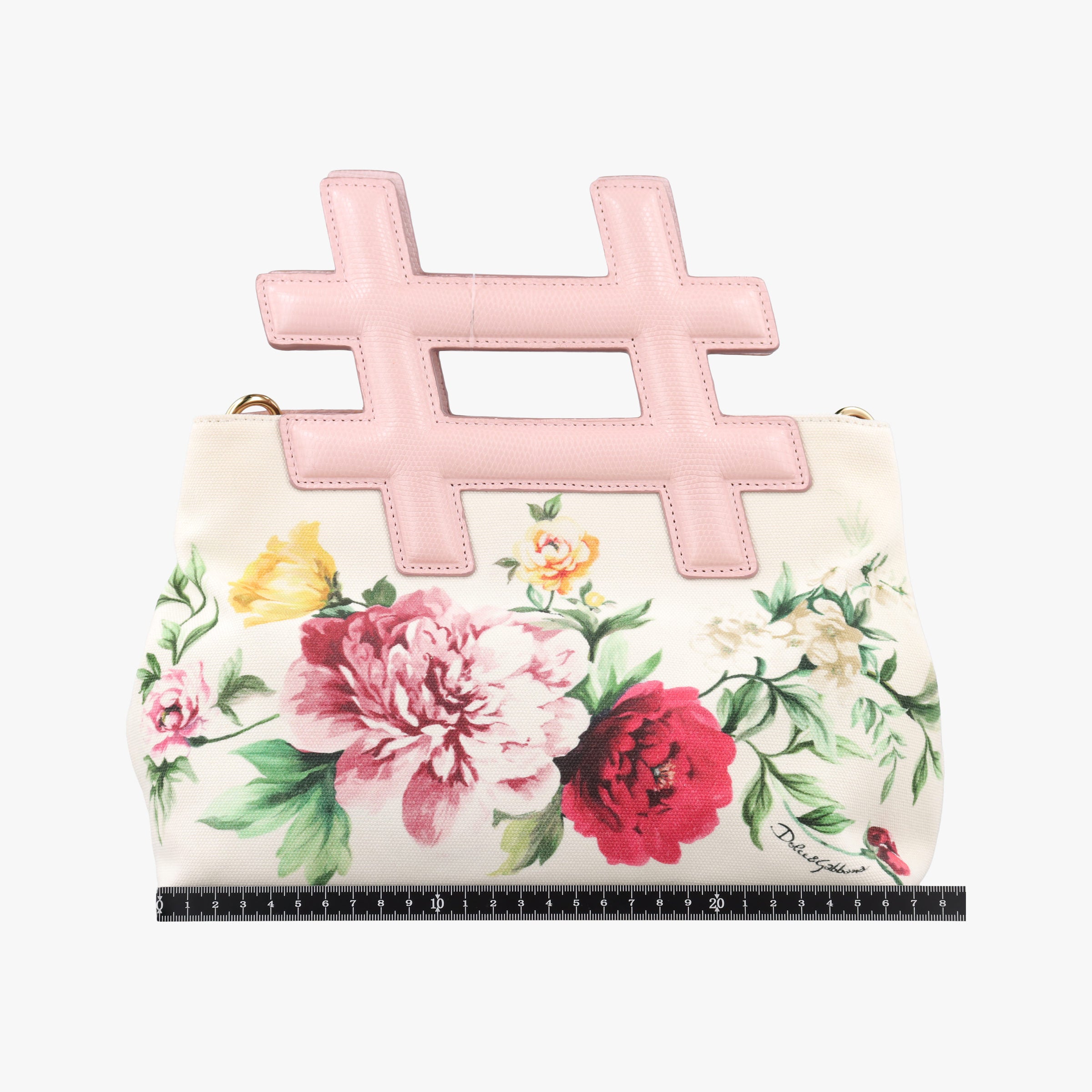 Pre-owned Dolce & Gabbana Floral Print Instabag White x Multicolor Canvas x Leather  shoulderbag | stylenewstar
