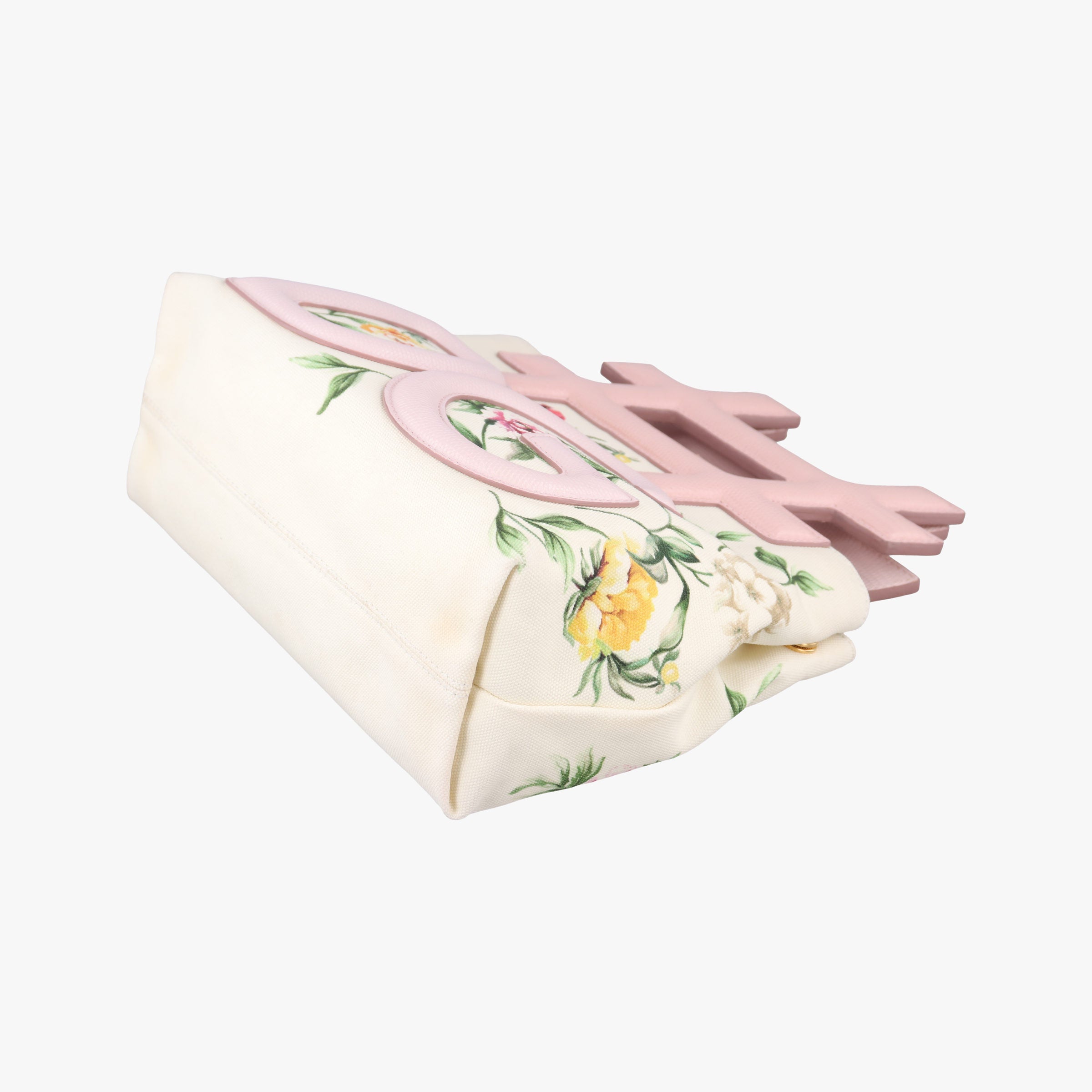 Pre-owned Dolce & Gabbana Floral Print Instabag White x Multicolor Canvas x Leather  shoulderbag | stylenewstar