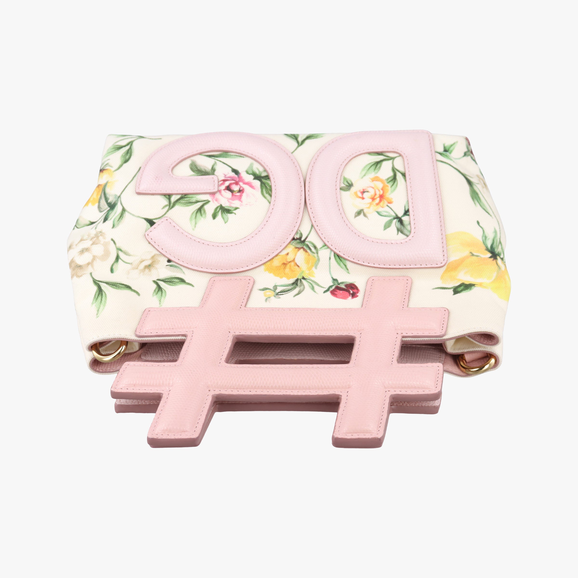 Pre-owned Dolce & Gabbana Floral Print Instabag White x Multicolor Canvas x Leather  shoulderbag | stylenewstar