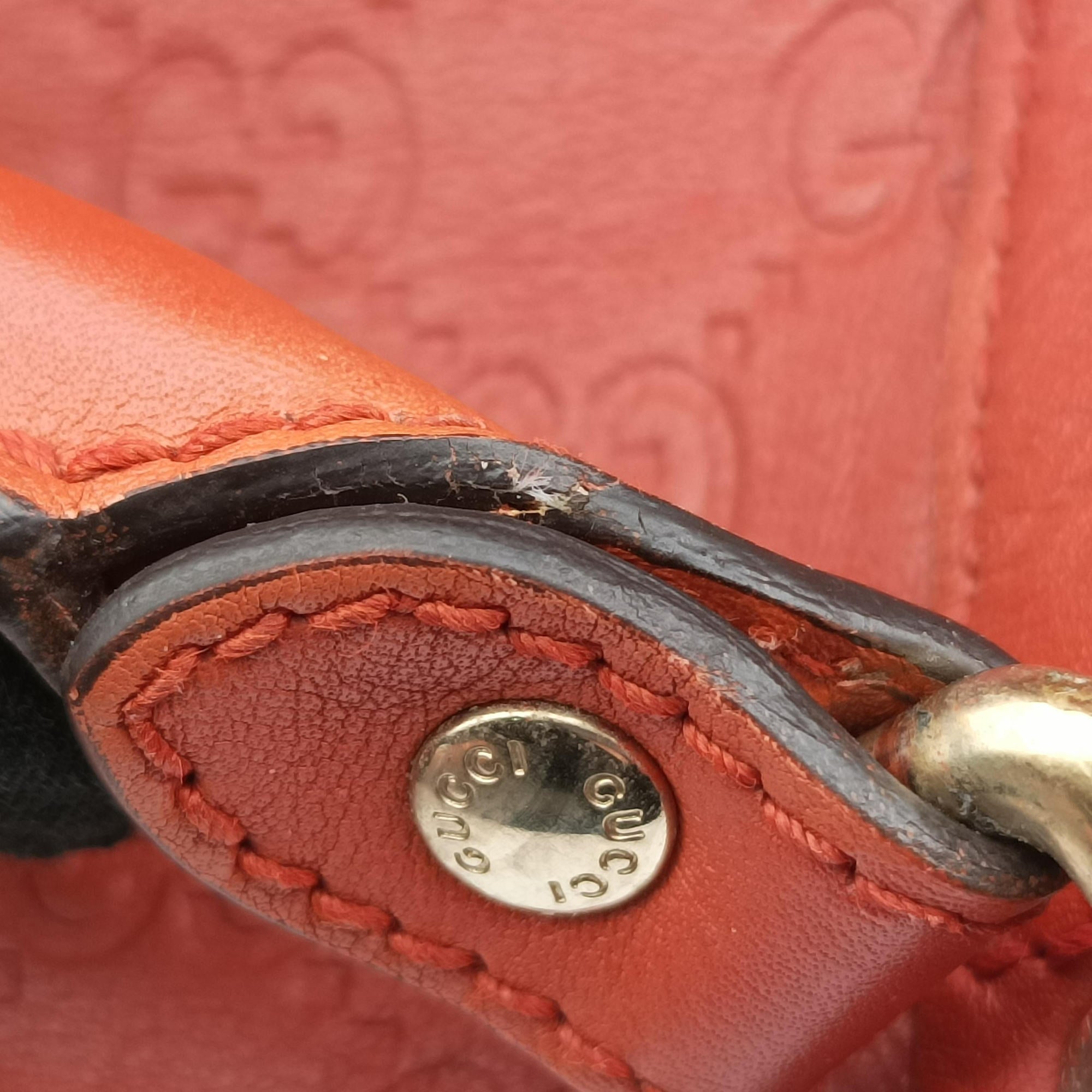 Pre-owned Gucci Joy Guccissima Orange Leather 265697 handbag | stylenewstar