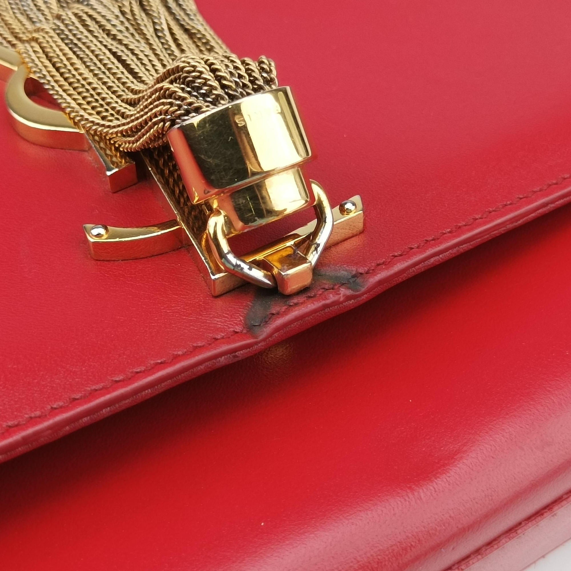 Vintage Yves Saint Laurent KATE Red Leather 354119 shoulderbag | stylenewstar