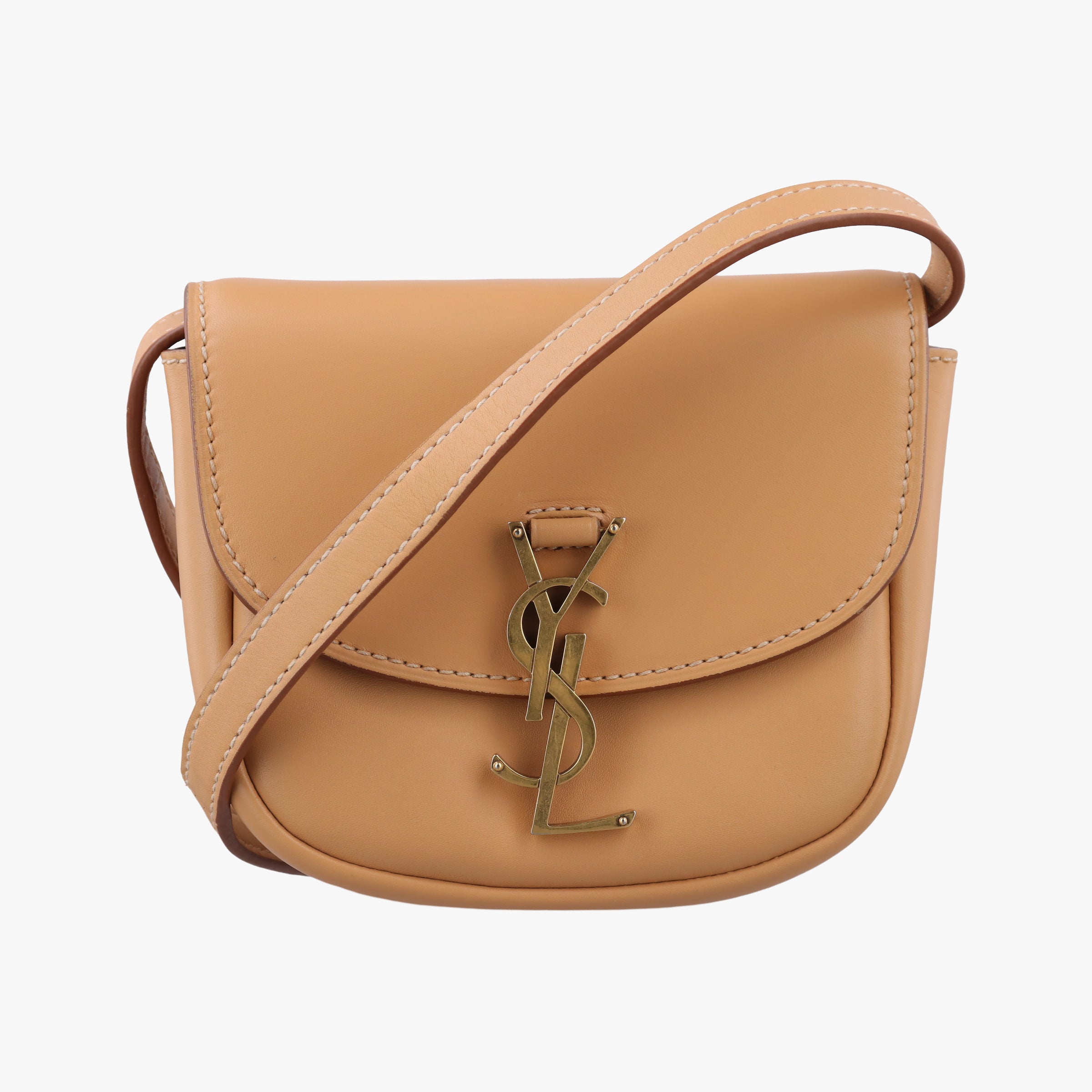 Pre-owned Yves Saint Laurent KAIA small Beige Leather 623097 shoulderbag | stylenewstar