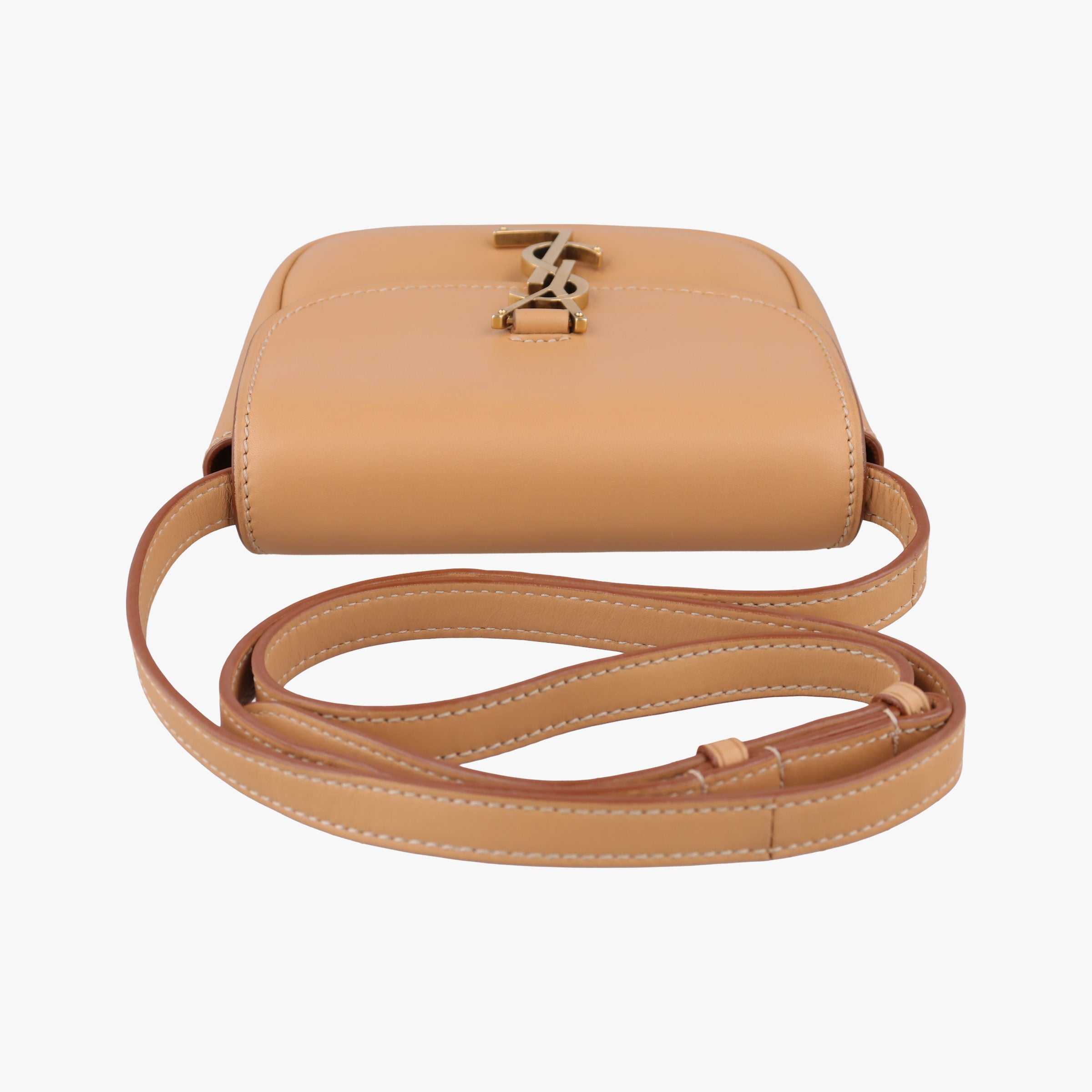 Pre-owned Yves Saint Laurent KAIA small Beige Leather 623097 shoulderbag | stylenewstar