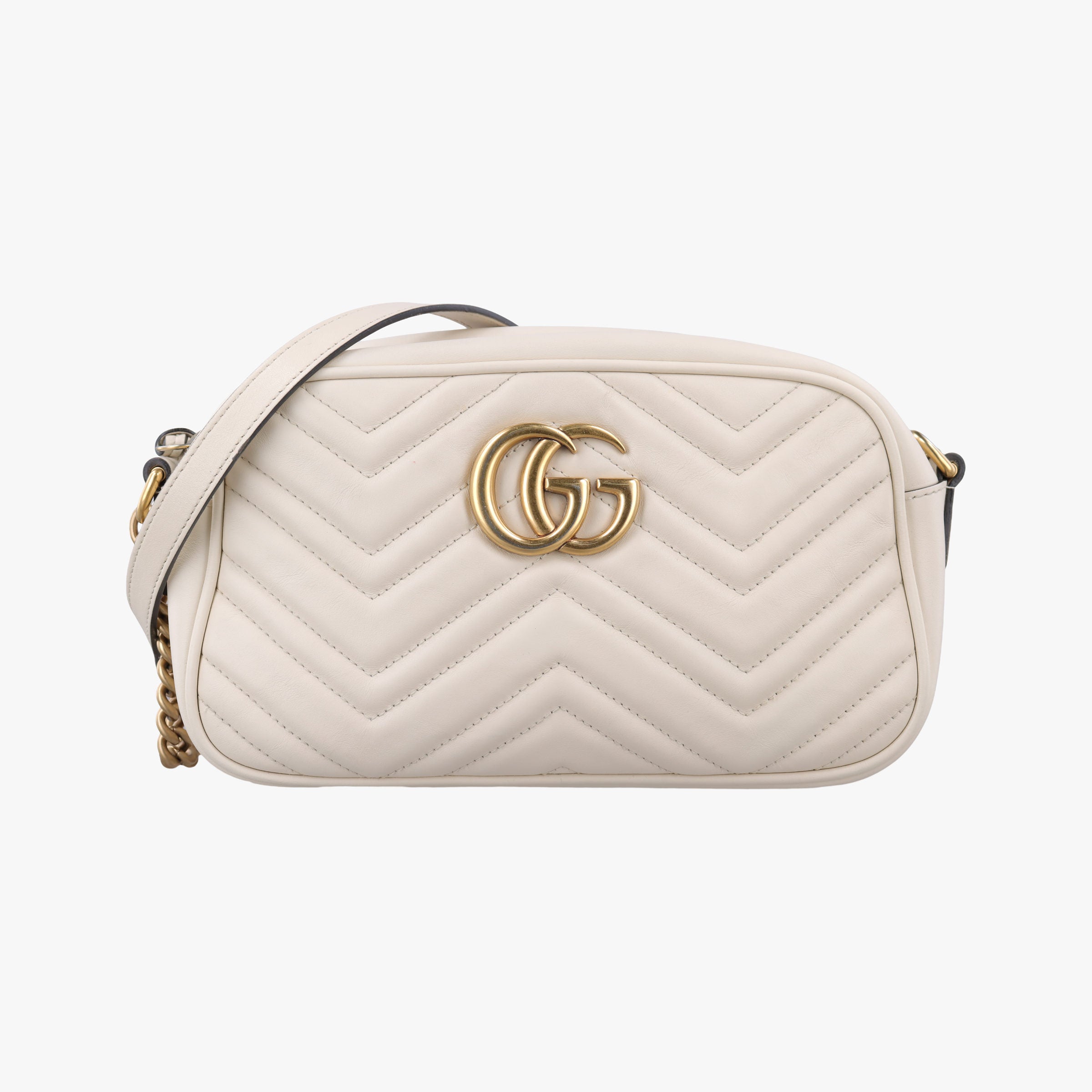 Vintage Gucci GG Marmont White Leather 447632 shoulderbag | stylenewstar