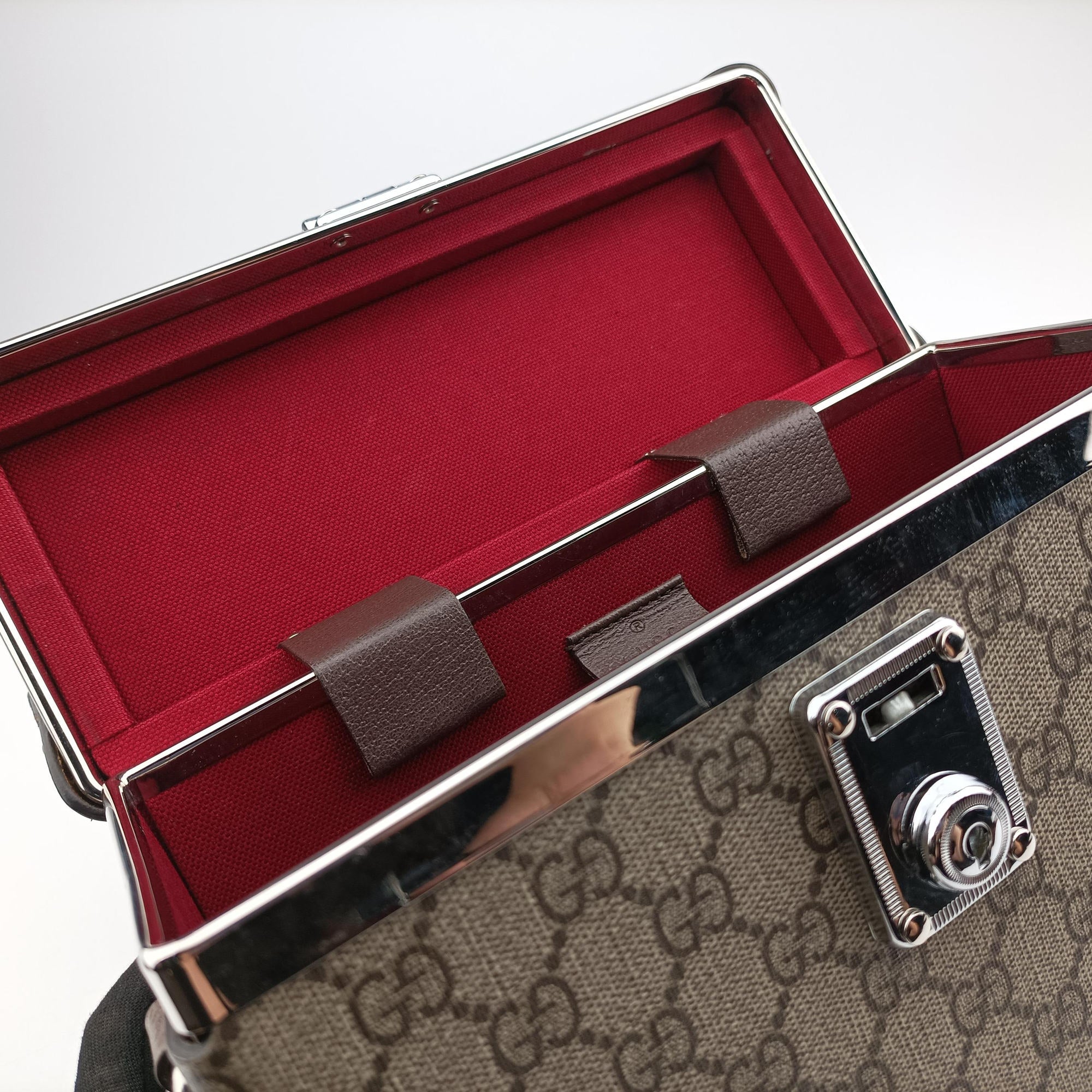 Pre-owned Gucci Padlock Brown PVC coated canvas×Leather 588351 shoulderbag | stylenewstar