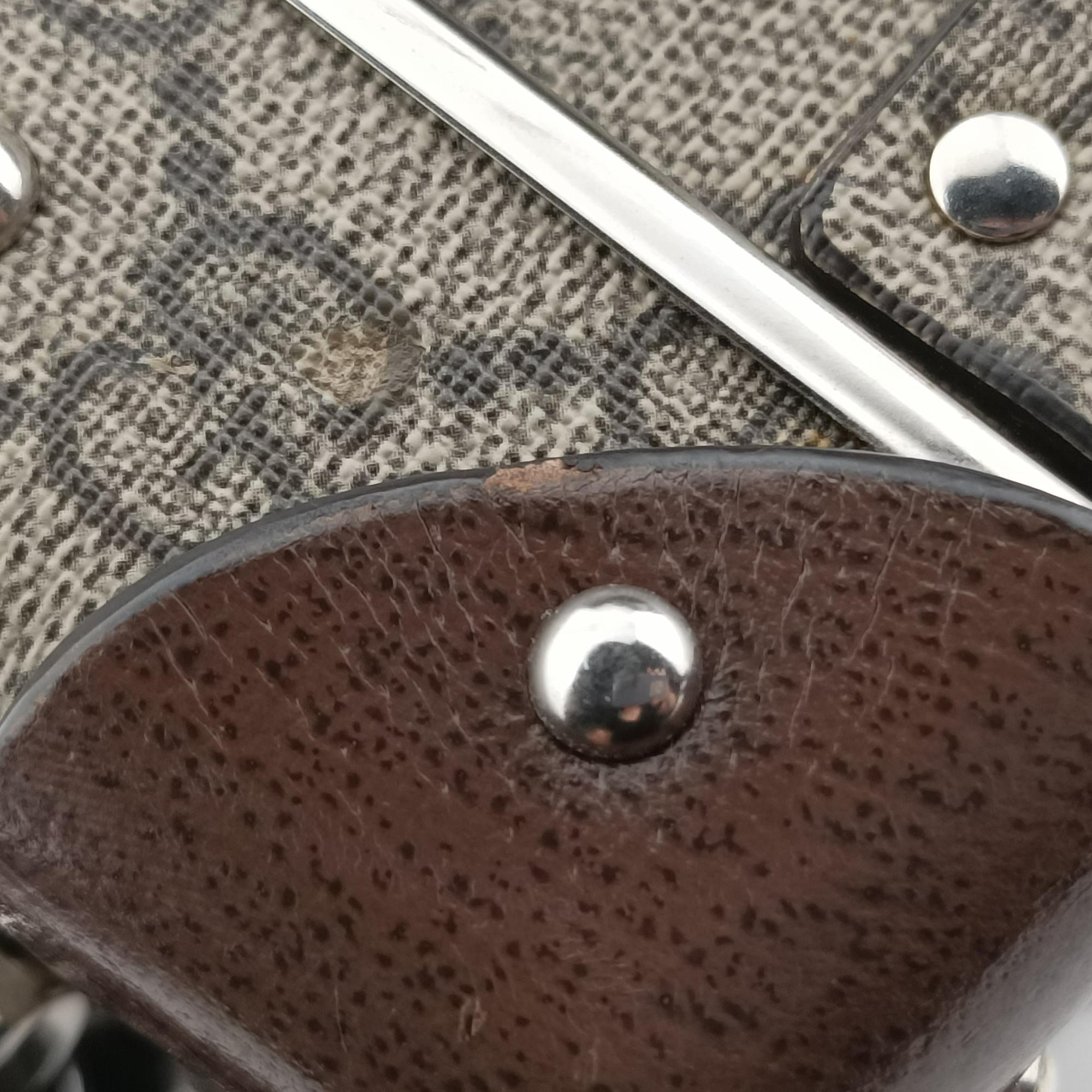 Pre-owned Gucci Padlock Brown PVC coated canvas×Leather 588351 shoulderbag | stylenewstar