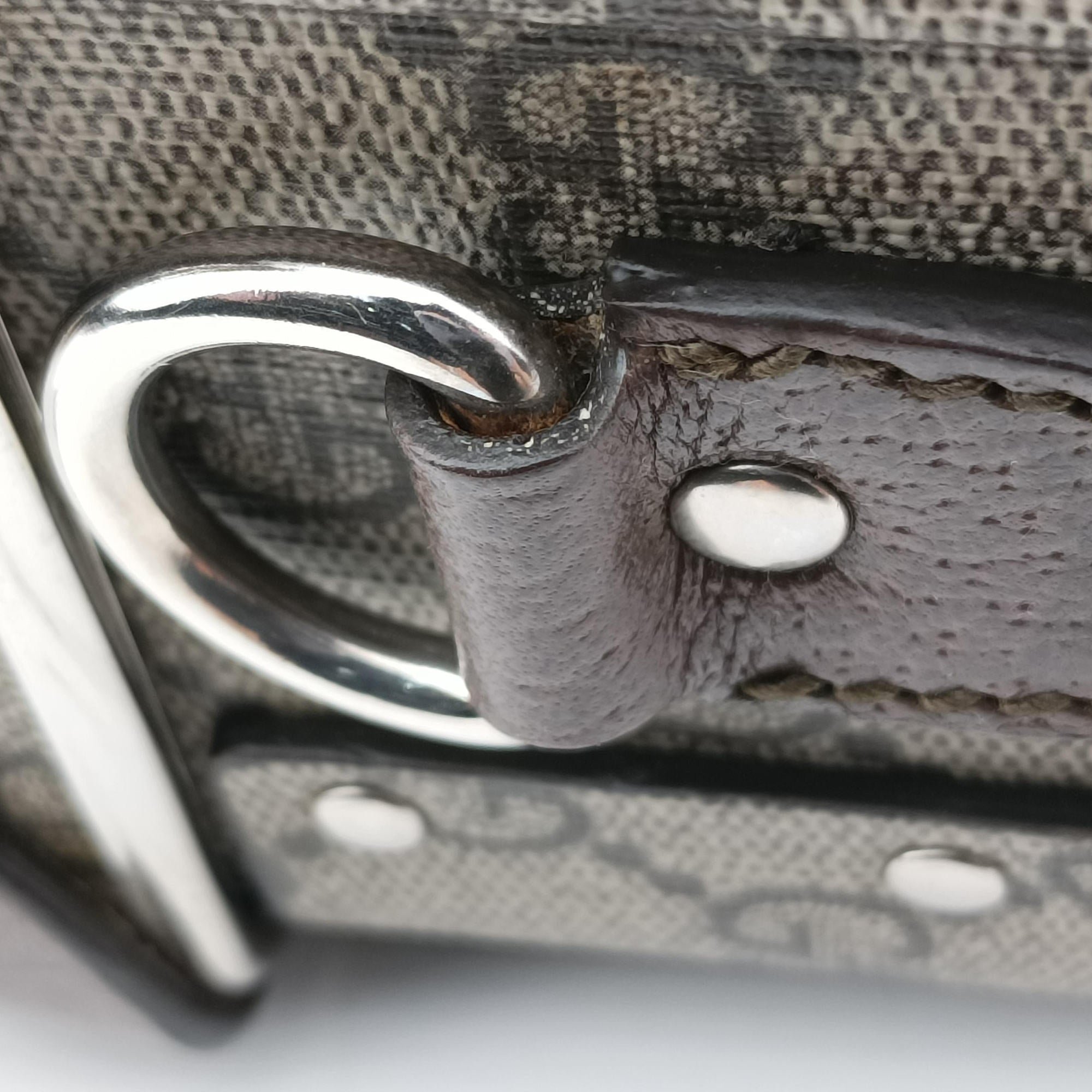Pre-owned Gucci Padlock Brown PVC coated canvas×Leather 588351 shoulderbag | stylenewstar