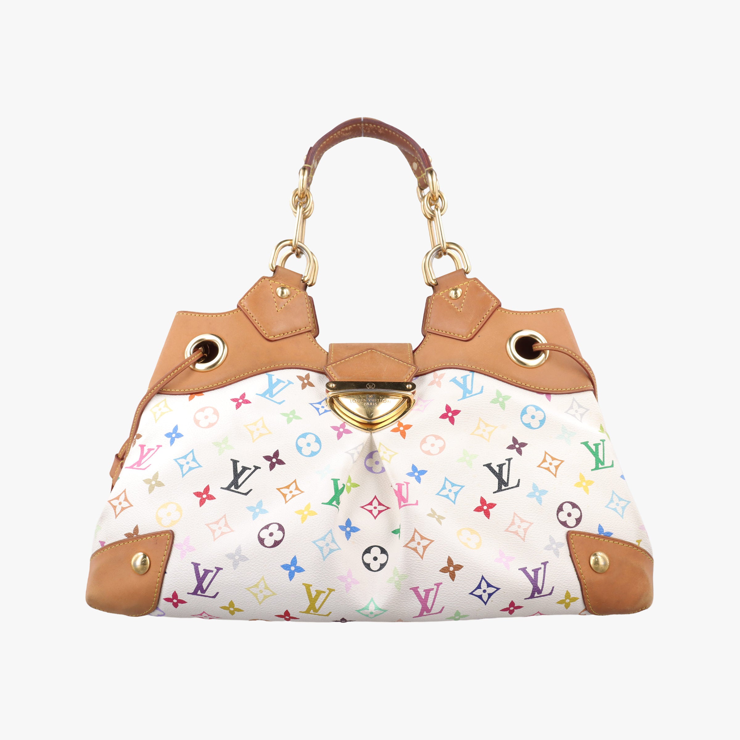 Pre-owned Louis Vuitton URSULA white Monogram Multicolor M40123 handbag | stylenewstar