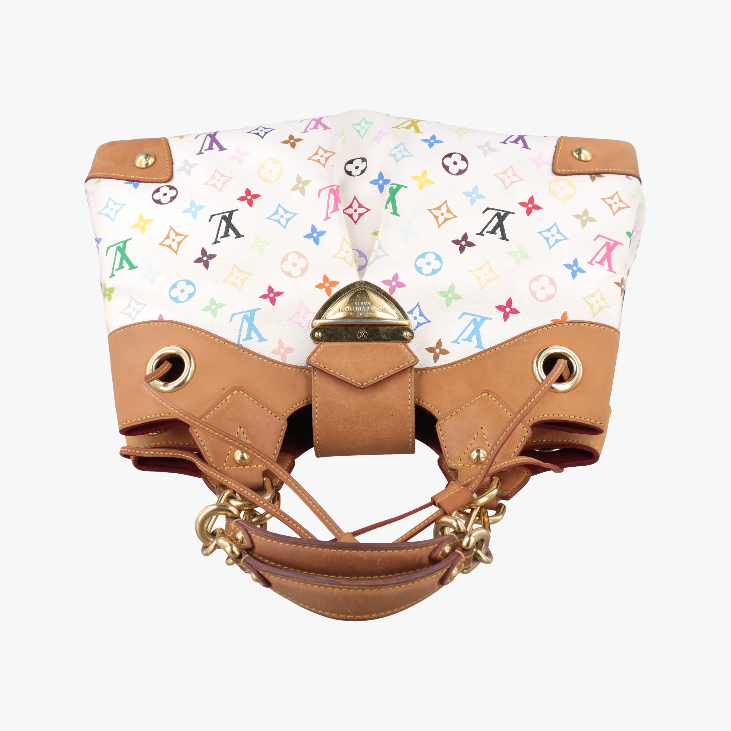 Pre-owned Louis Vuitton URSULA white Monogram Multicolor M40123 handbag | stylenewstar