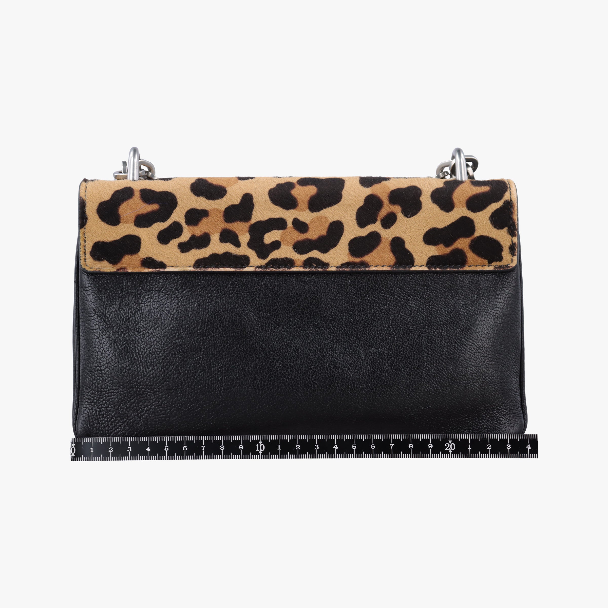 Pre-owned Prada Leopard print Brown×Multicolour ponyhair×leather 1BD009 shoulderbag | stylenewstar