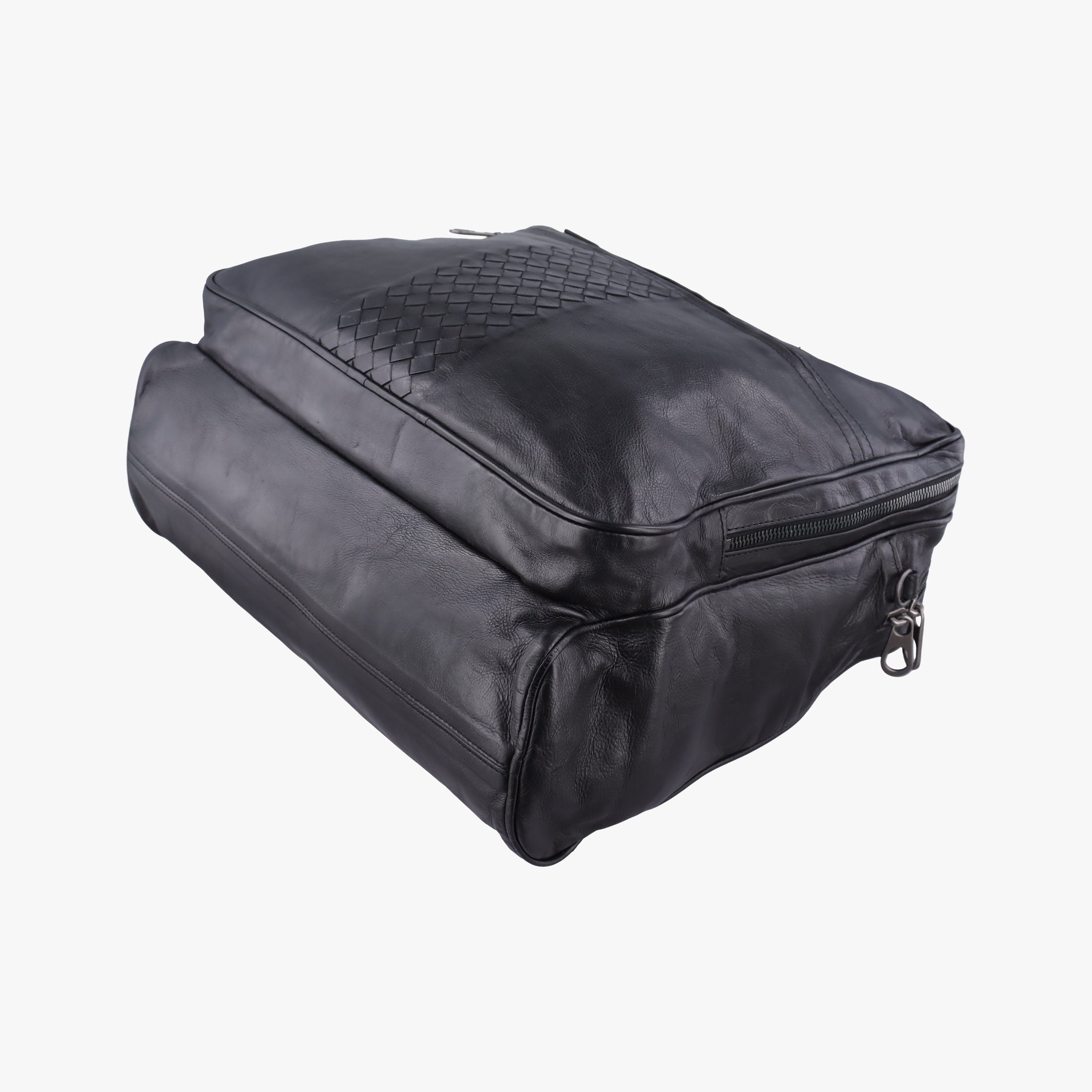 Pre-owned Bottega Veneta Intrecciato Black lambskin  shoulderbag | stylenewstar