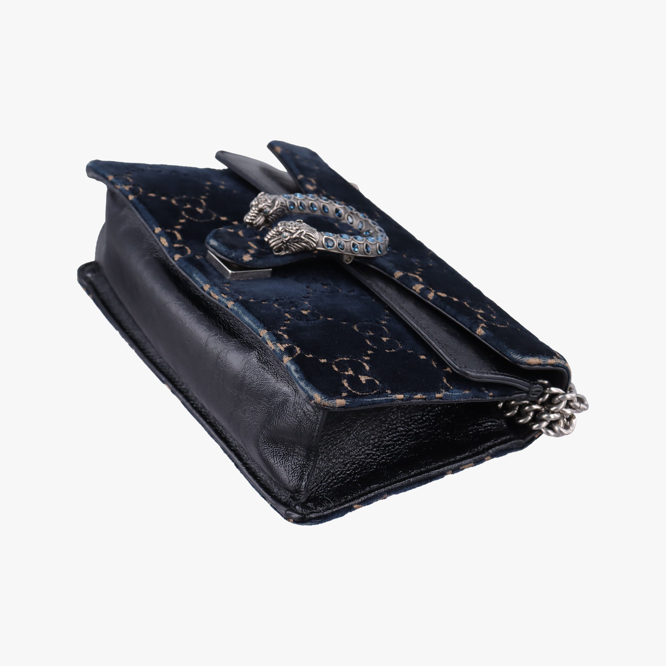 Pre-owned Gucci Dionysus Navy velour 499623 shoulderbag | stylenewstar